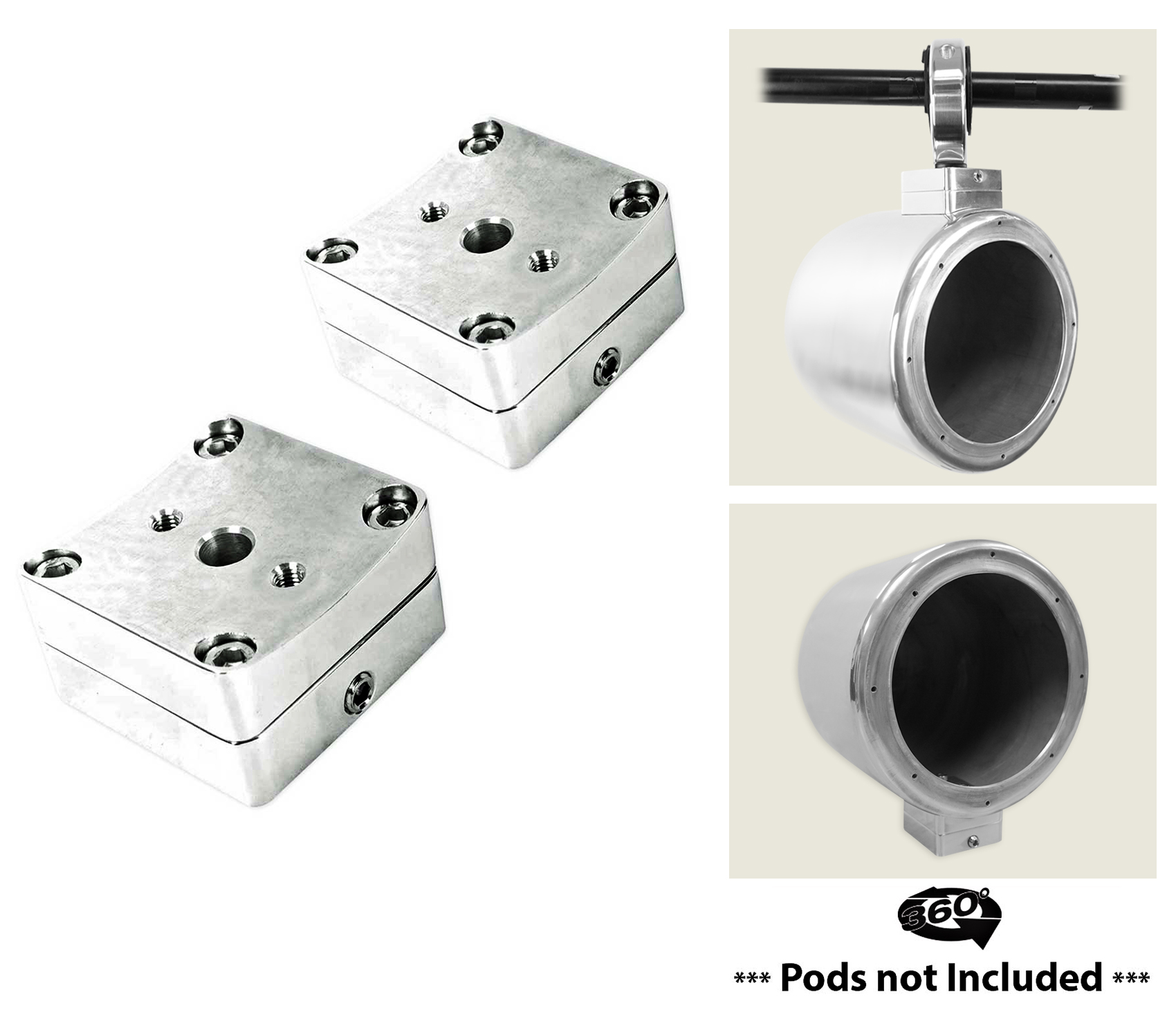 (2) MAC360C 360° Degree Swivel Tower/Surface Mount Clamps 4 Rockville Wakeboards