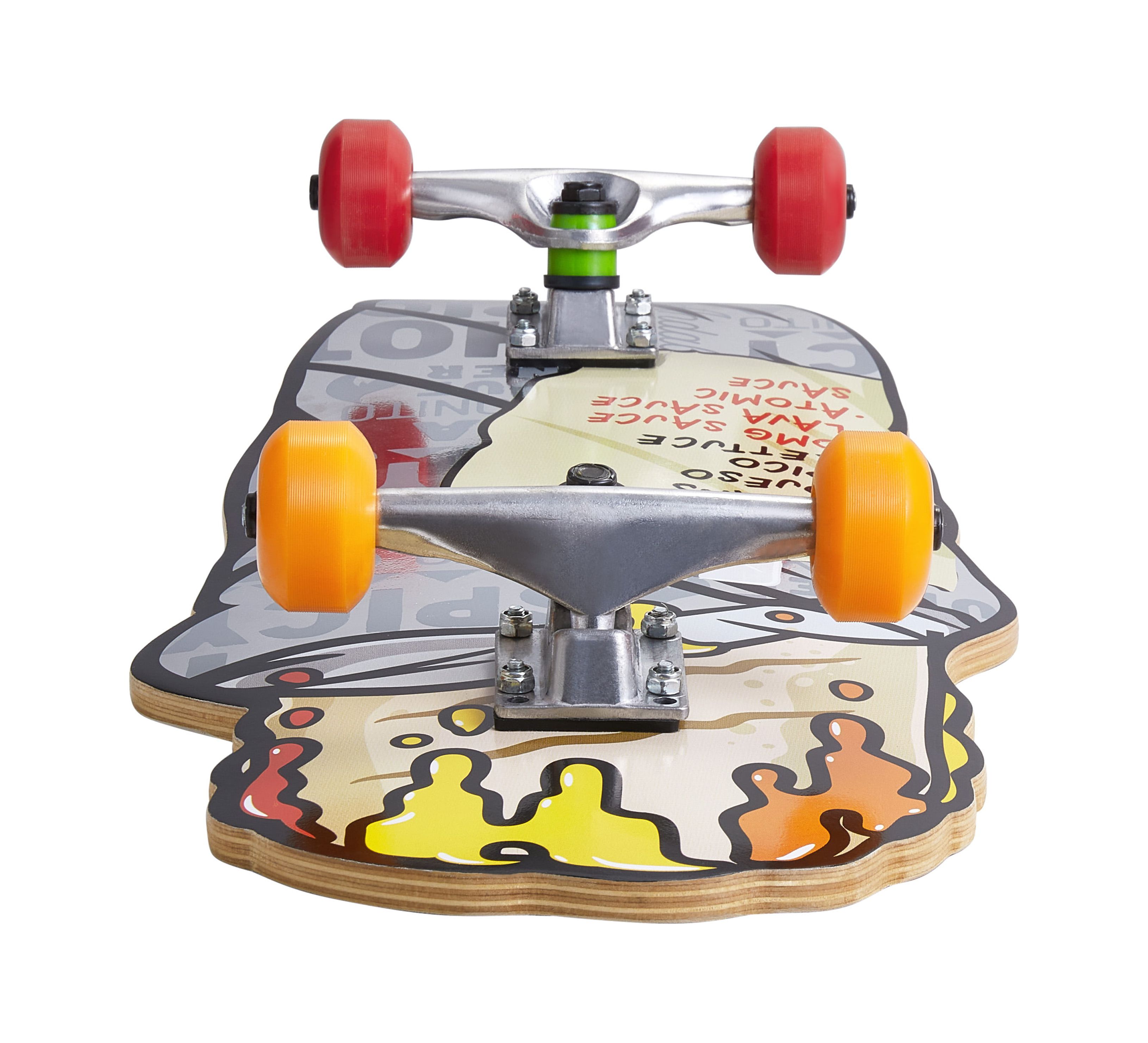 Voyager Shaped Complete Skateboard, Burrito Shape Beginner Skateboard for Kids with Pro Aluminum Trucks