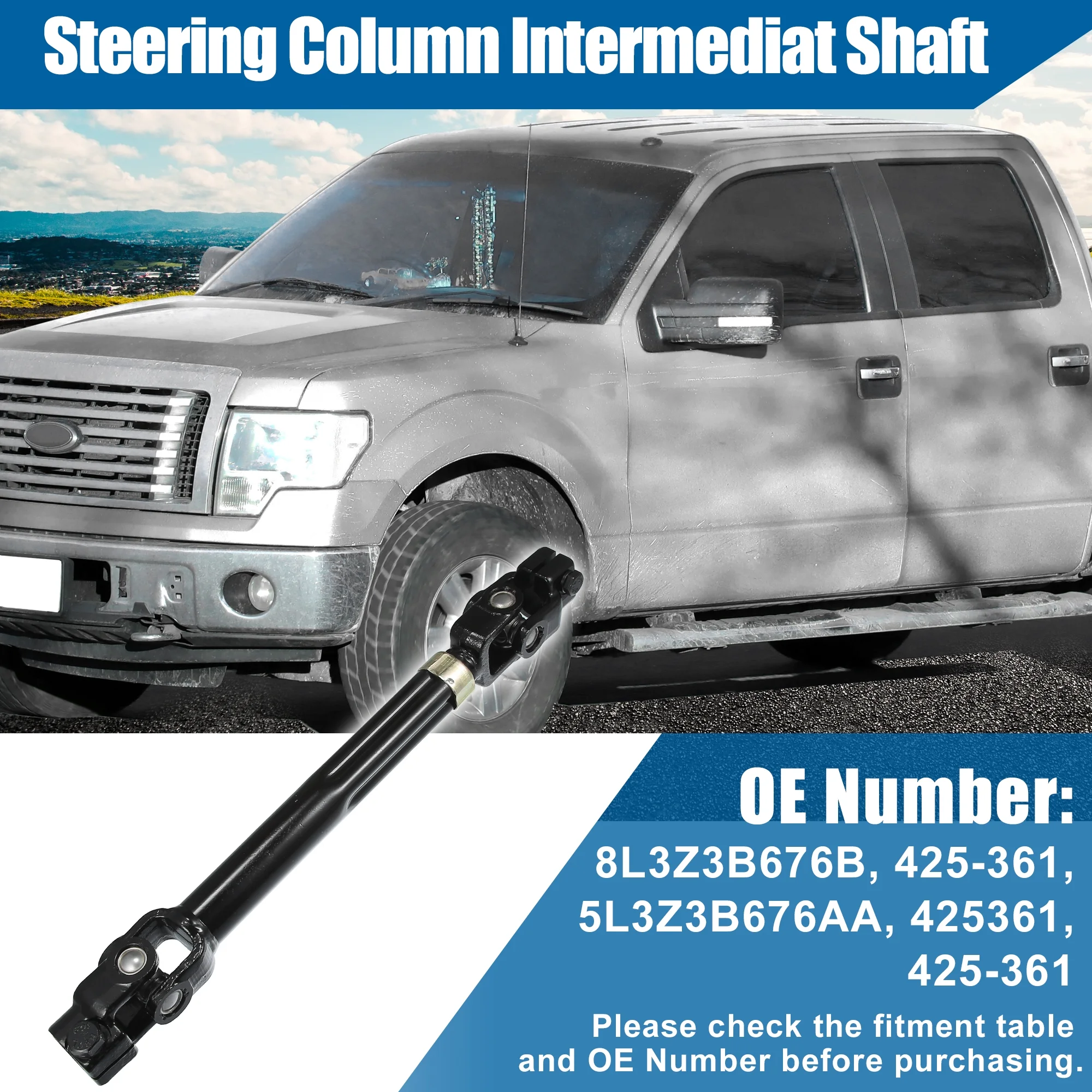 Steering Shaft Lower Intermediate Steering Column 8L3Z3B676B 425-361 for Ford F-150 04-08 for Lincoln
