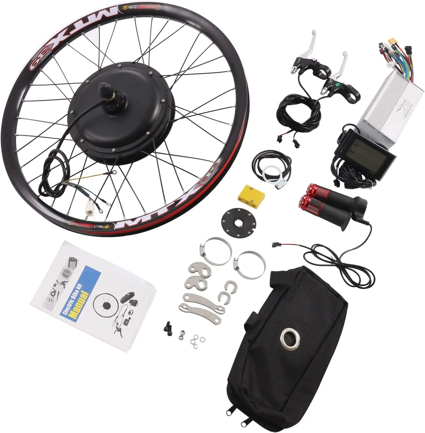 Miumaeov 26 inch 72V Rear Wheel Motor Electric Bicycle Conversion Kit 2000W E Bike w/LCD