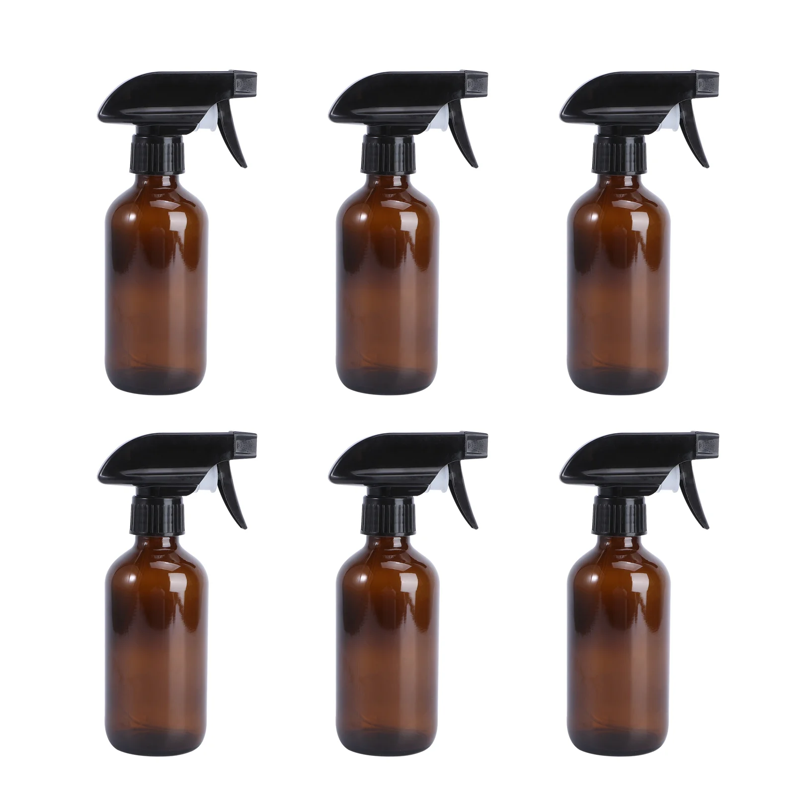 6Pcs 250ML Spray Bottles Refillable Glass Sprayer Storage Bottles Container Brown