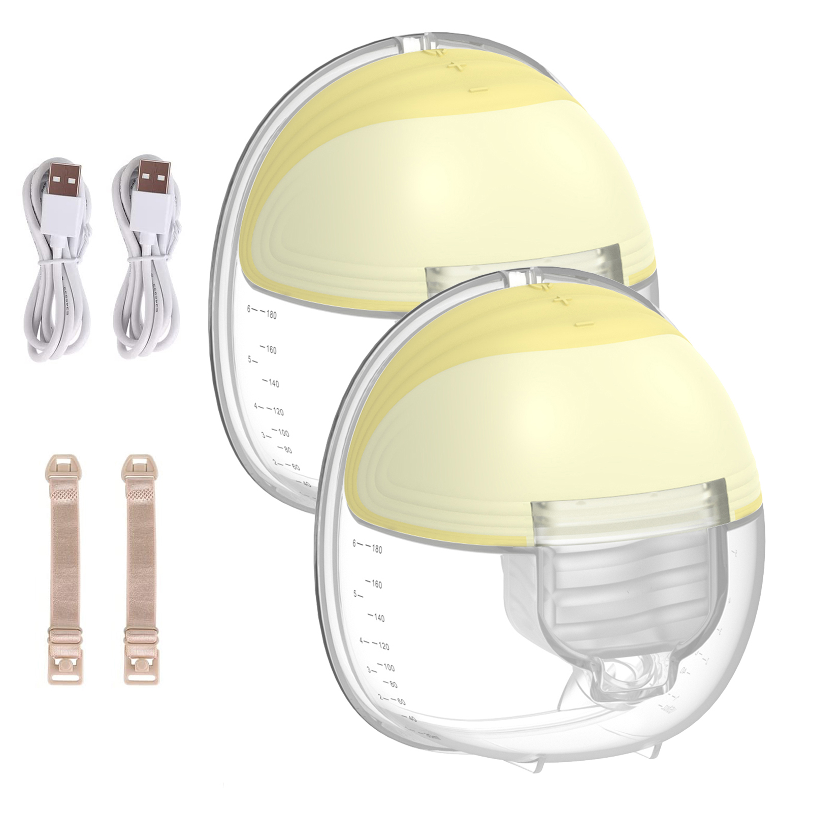 Suzicca Invisible Wearable Breast Pump Portable Hands Free Electric Breast Pump 2 Modes 9 Suction Low Noise with 24mm Silicone Flange 180ml Storage Capacity for Breastfeeding