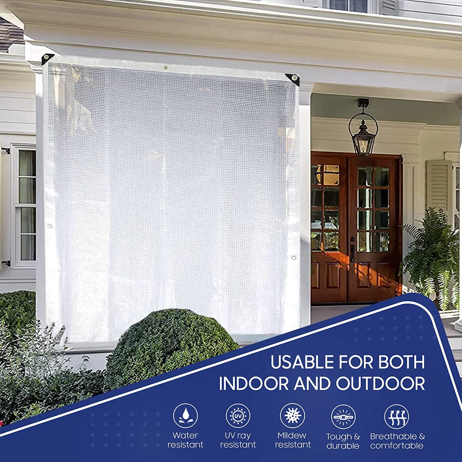 Tarps Now Waterproof Poly Tarps, Translucent Tarp Cover with Grommets- 30' x 30'