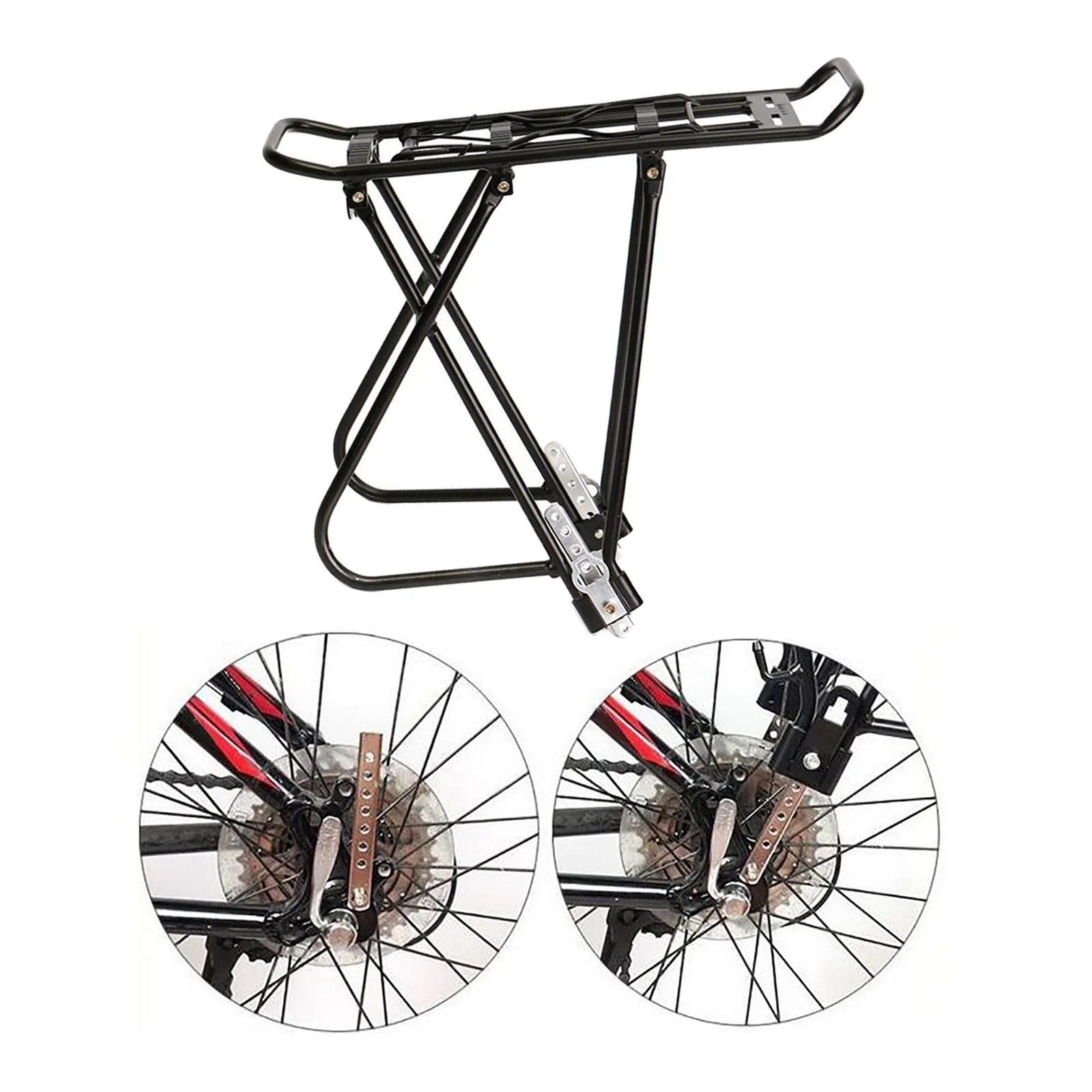 Rear Bike Rack Rack Carrier 55 lbs Capacity Easy to Install Mountain Road Bike Pannier Rack