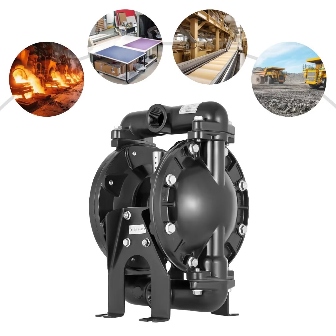 Oukaning Air operated double diaphragm pump 1 inch aluminum inlet and outlet 35 GPM Max 120PSI