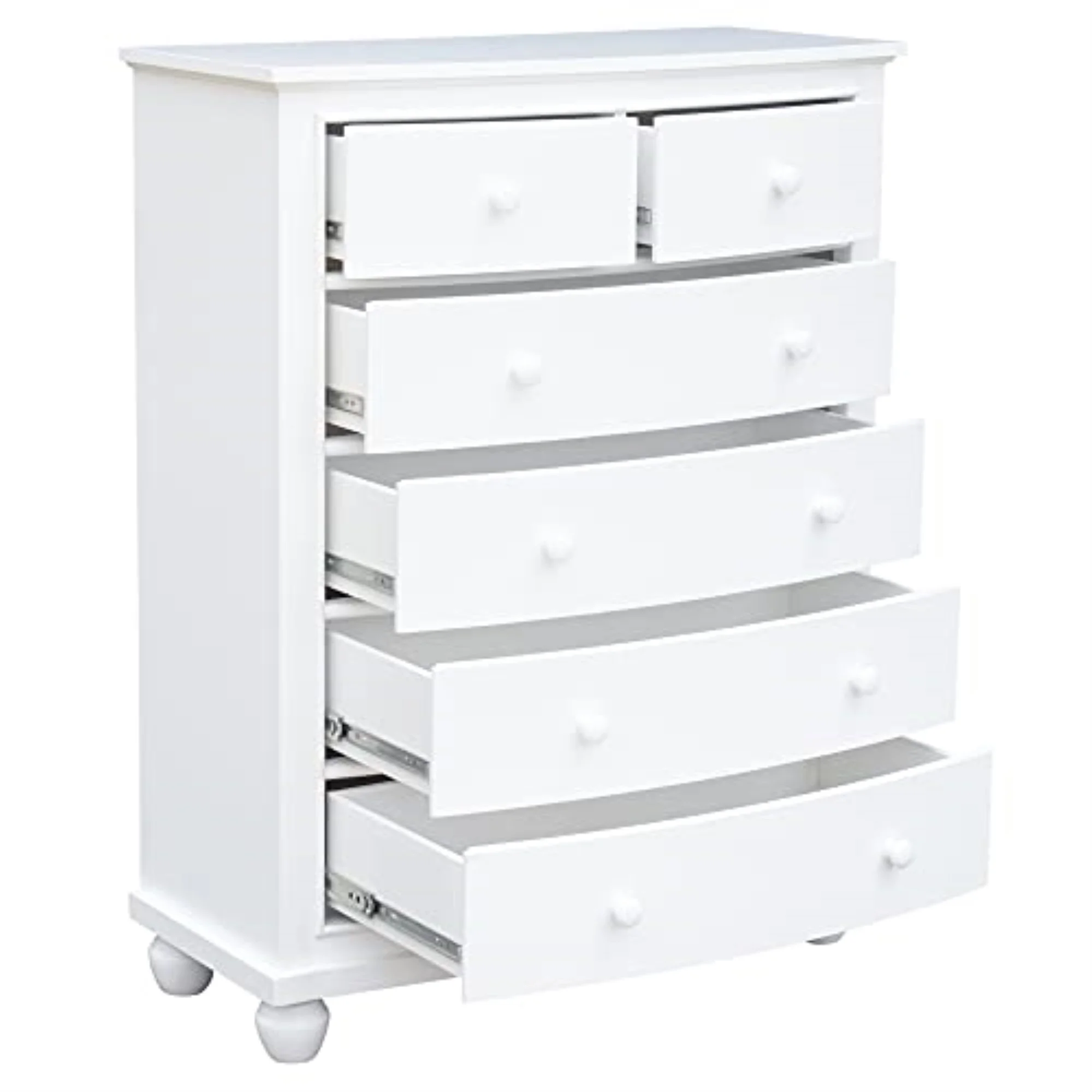 Sunset Trading White Shutter Wood 6 Drawer Chest