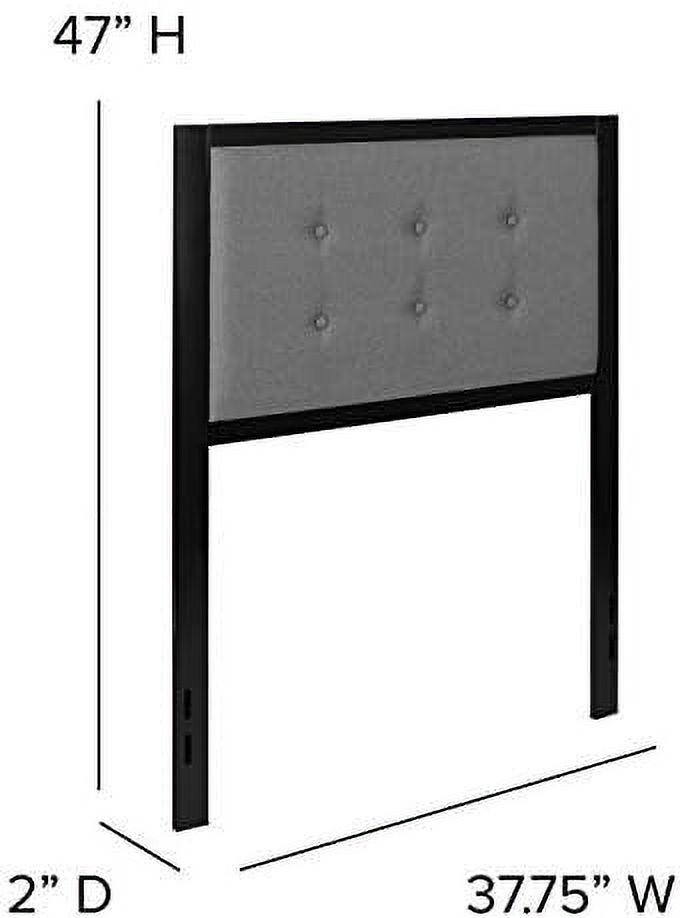 xrboomlife King Size Upholstered Metal Panel Headboard in Tufted Dark Gray Fabric