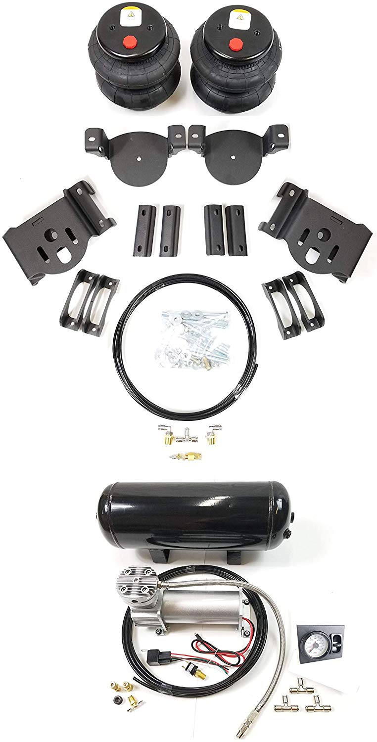 TS - Fits Chevrolet Silverado Gmc Sierra 2500 3500 HD 11-16 Pickup Complete Rear Towing Assist Helper Air Ride Suspension Kit In-Cab
