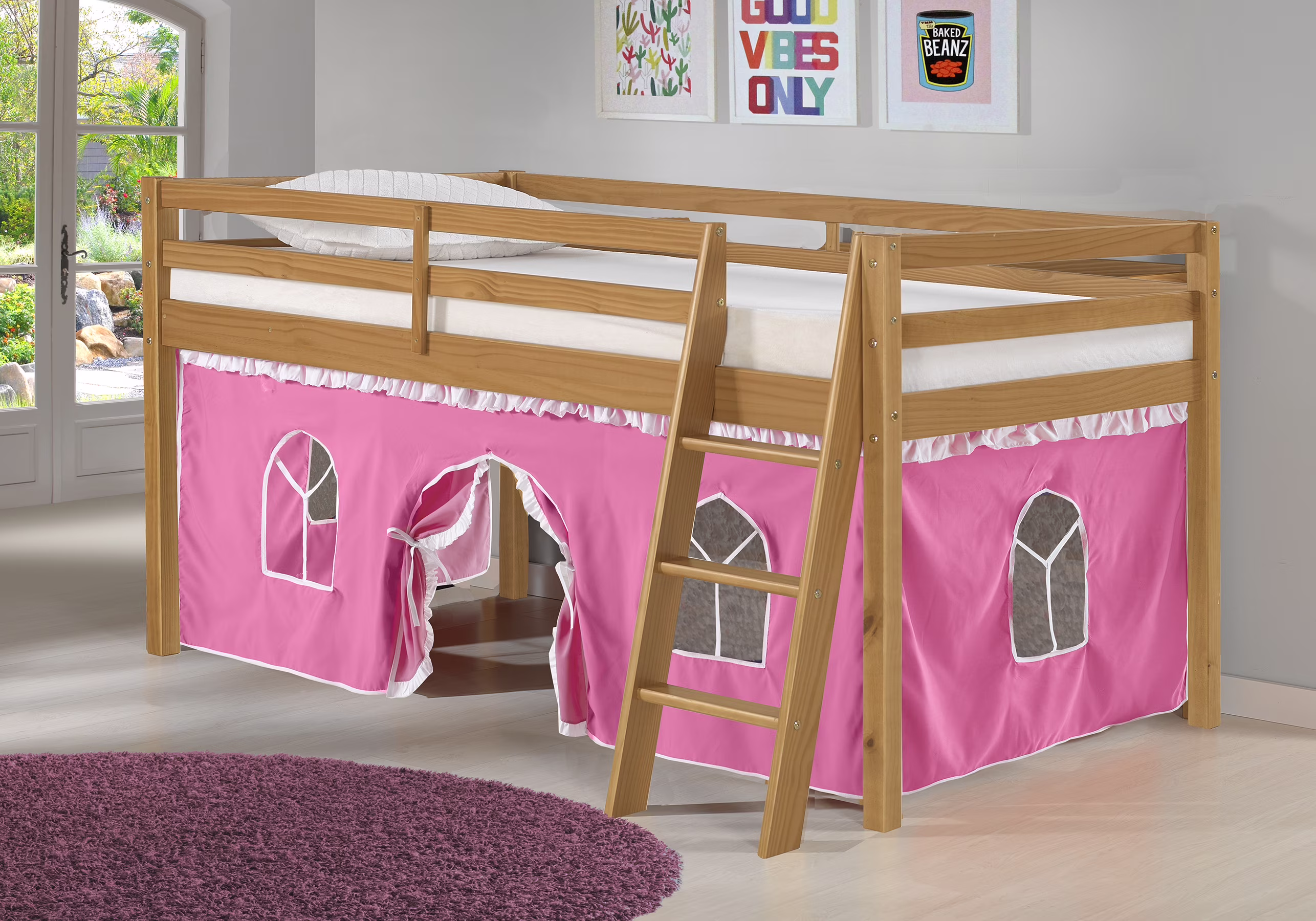 Roxy Junior Loft - Cinnamon with Pink and White Bottom Tent