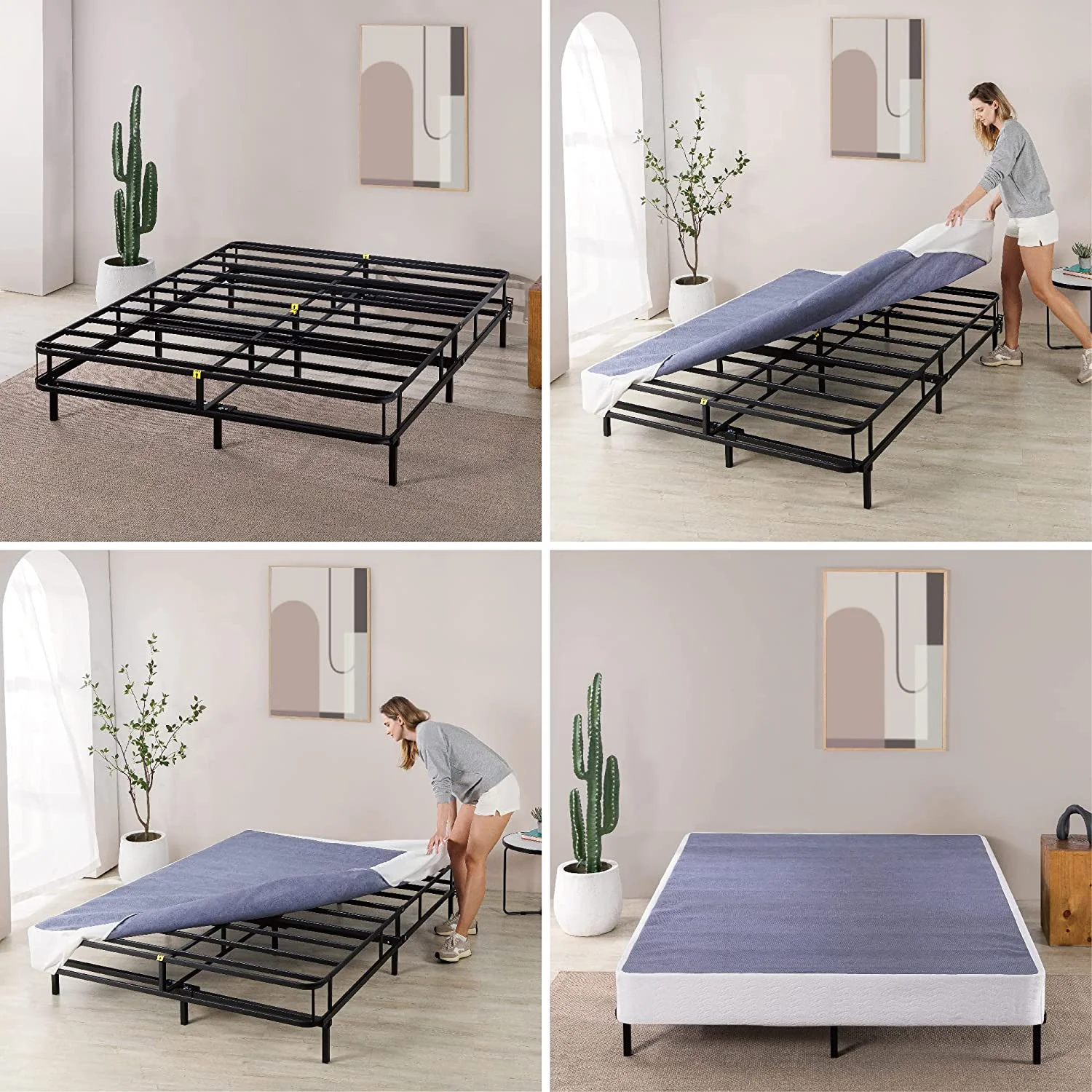 QCAI 7 Inch Metal Smart Box Spring / Mattress Foundation / Strong Metal Frame / Easy Assembly, Queen
