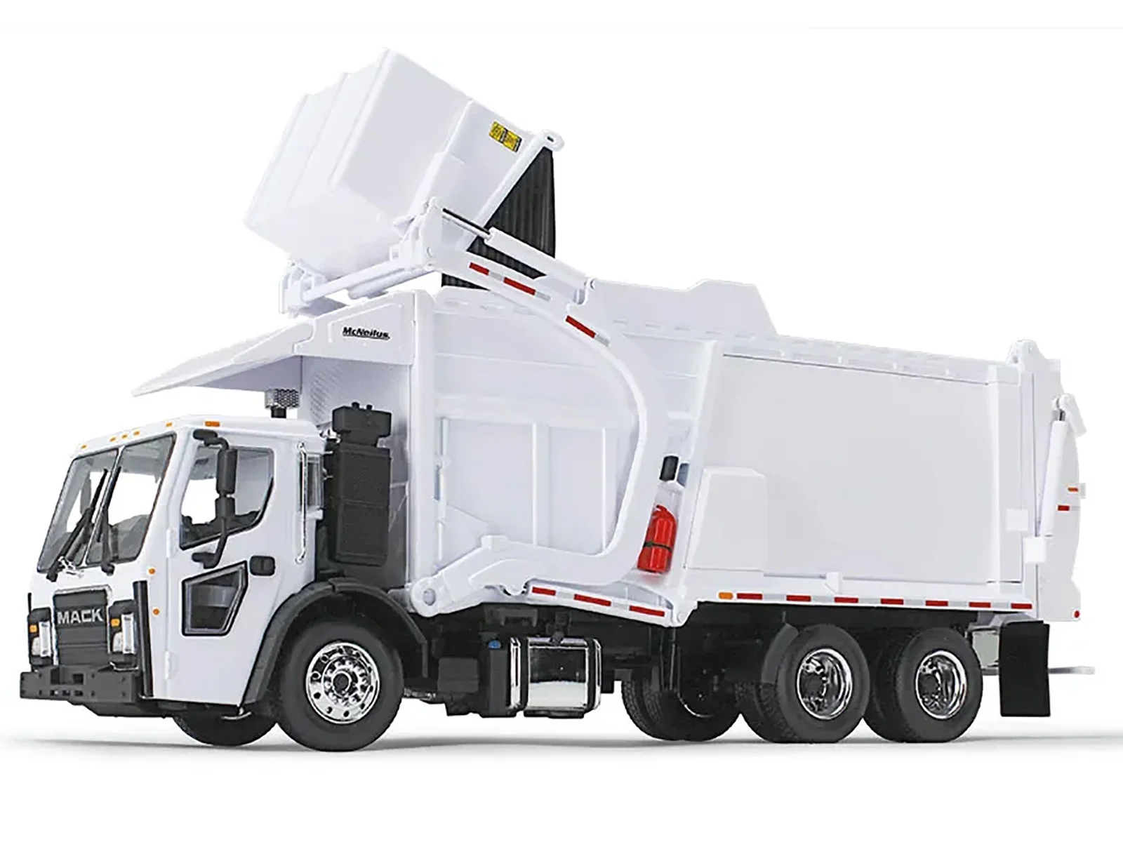First Gear 1/34 White Mack LR w/ McNeilus Meridian Front Loader & Dumpster 10-4235