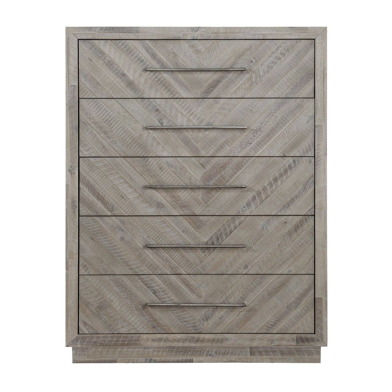 Modus Alexandra 5 Drawer Solid Wood Chest in Rustic Latte