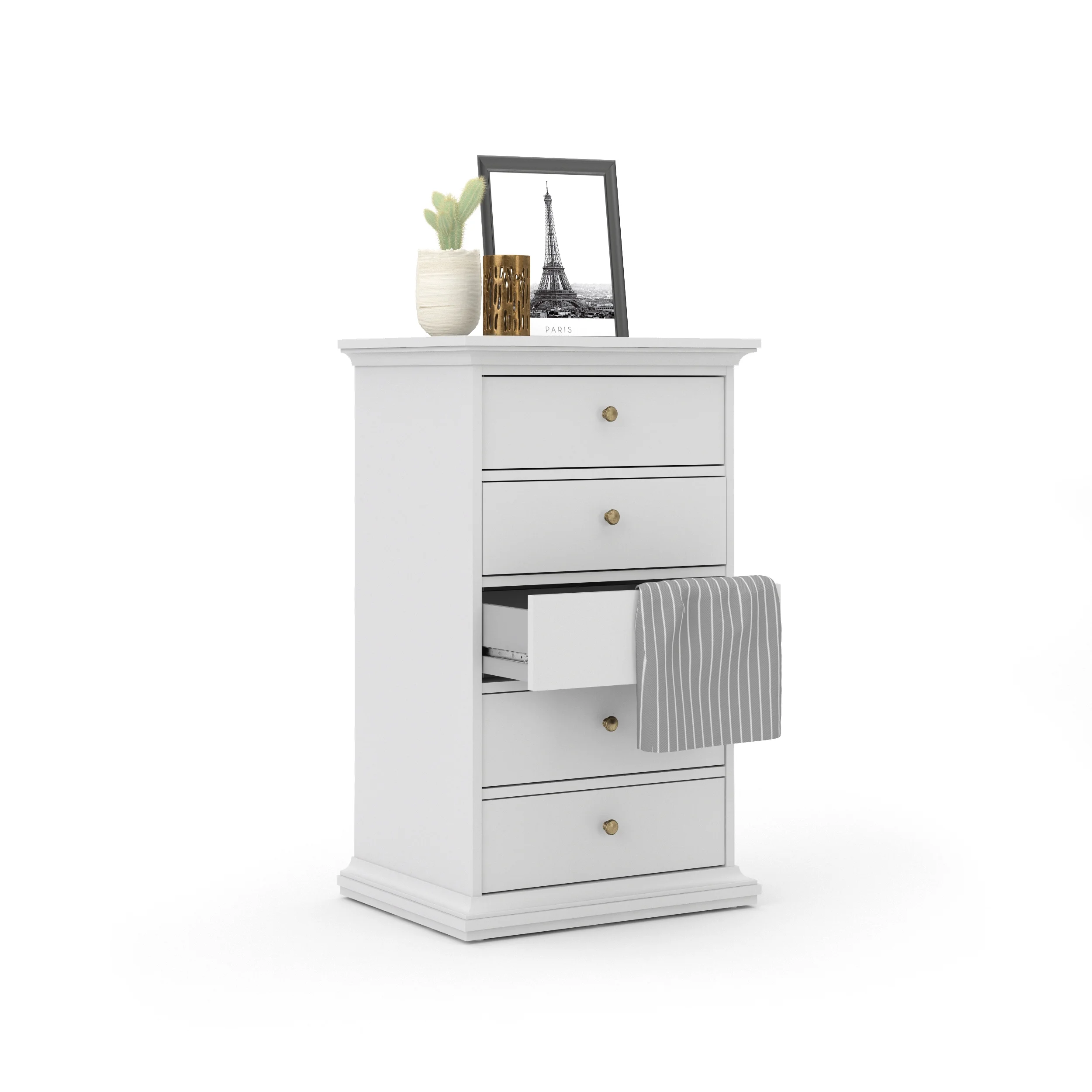 Maison Park 5 Drawer Chest, White