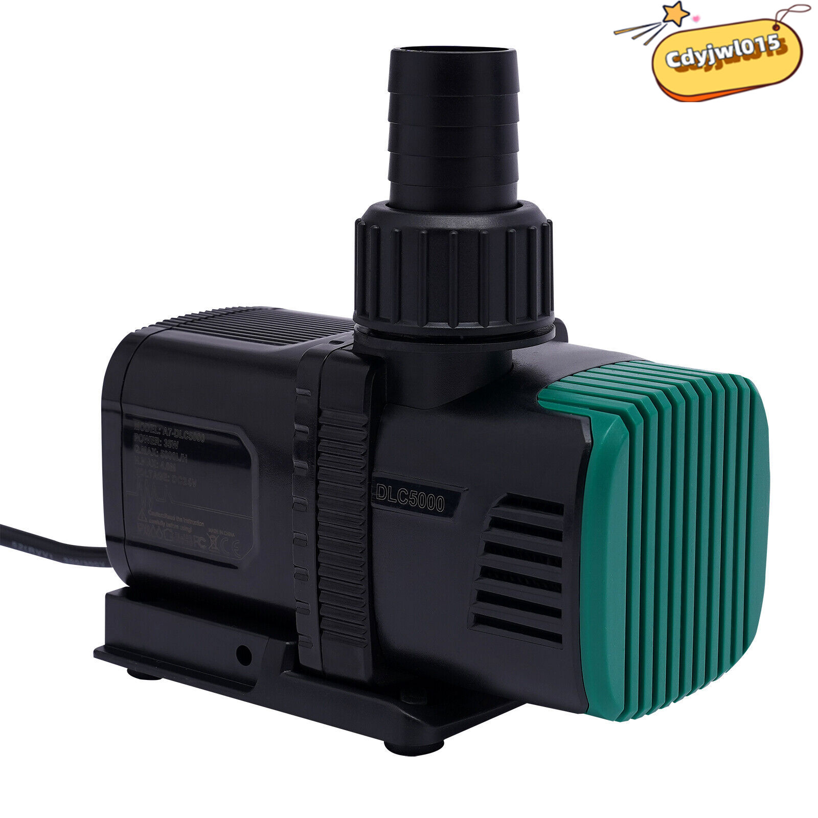 Black, Green 1500L/H Black, Green Submersible Water Frequency Conversion Pump Suitable Fresh Water and Seawater