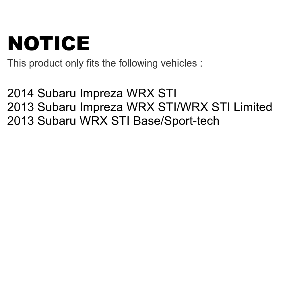 Transit Auto - Front Rear Hub Bearings Assembly Disc Brake Rotors And Ceramic Pads Kit (10Pc) For Subaru Impreza WRX STI KBB-119031