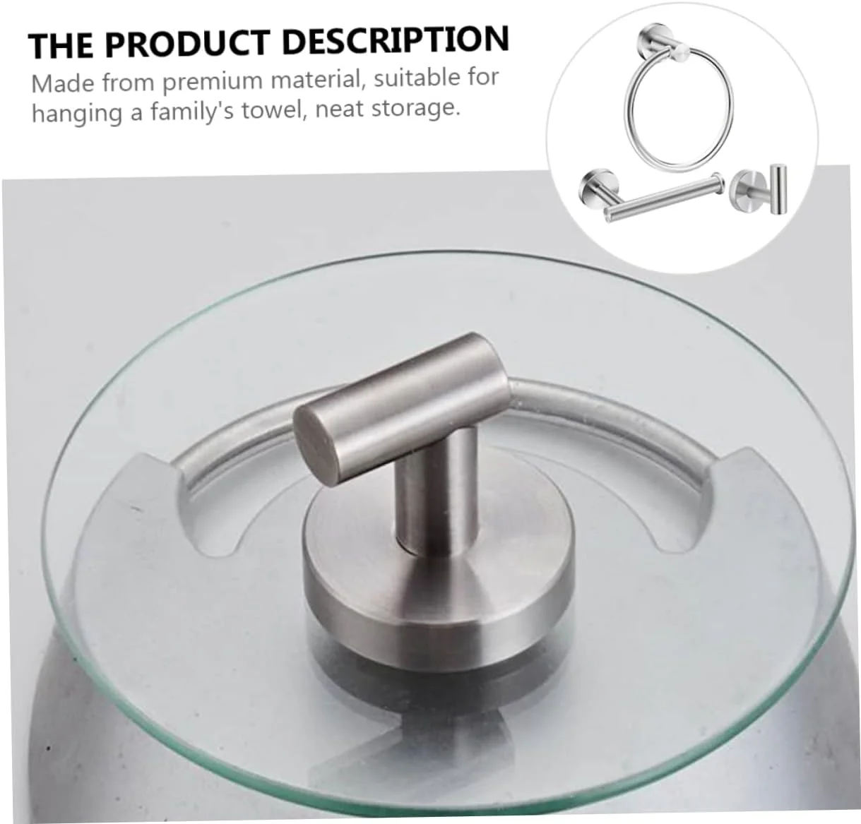 3pcs Towel Ring Set Towel Bar Batroom Towel Brass Fittings Household Towel Rod Bathroom Shelf