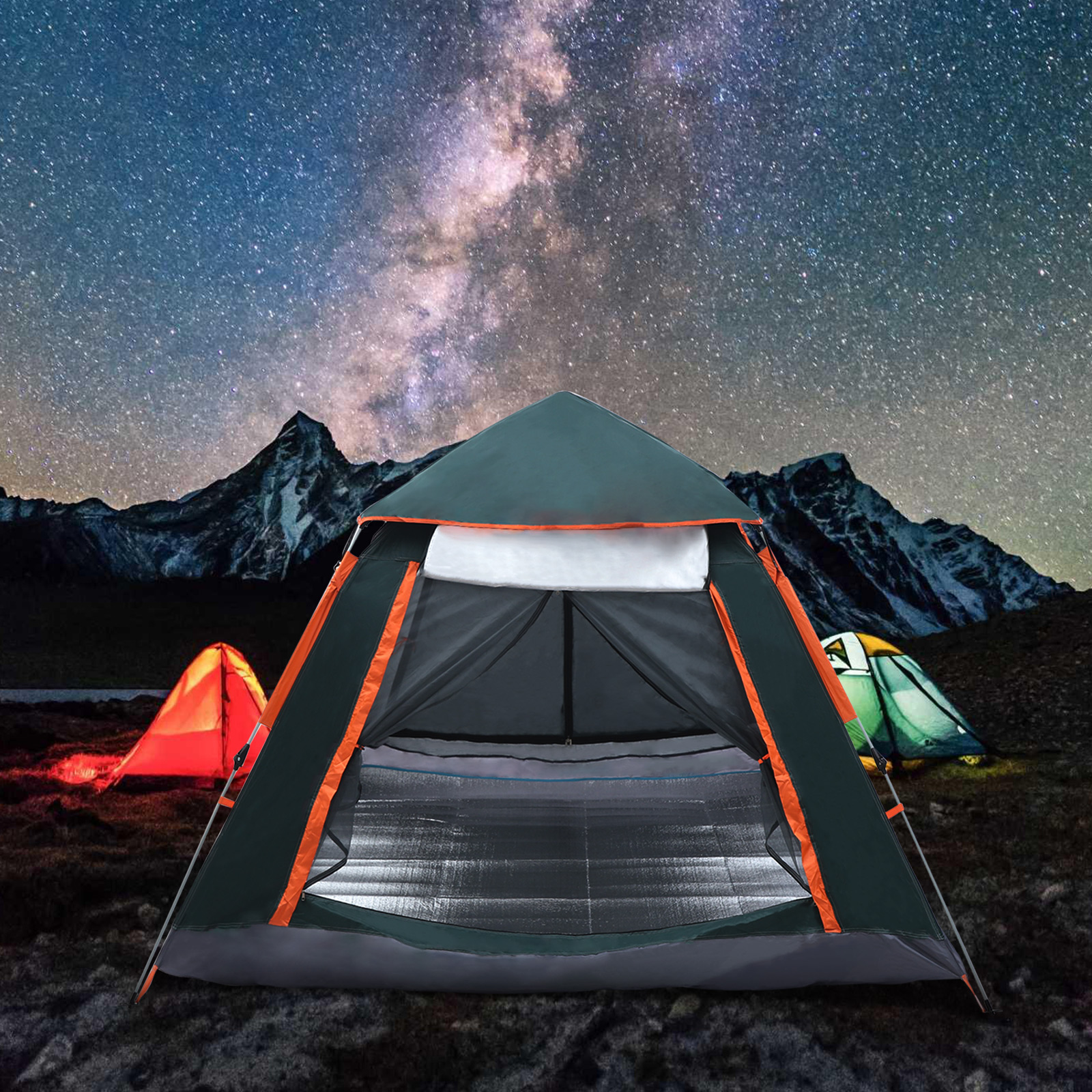 Anqidi Upgrade 4-5 Person Automatic Pop Up Tent Waterproof Outdoor Large Camping Hiking Tent w/Carry Bag 94.5