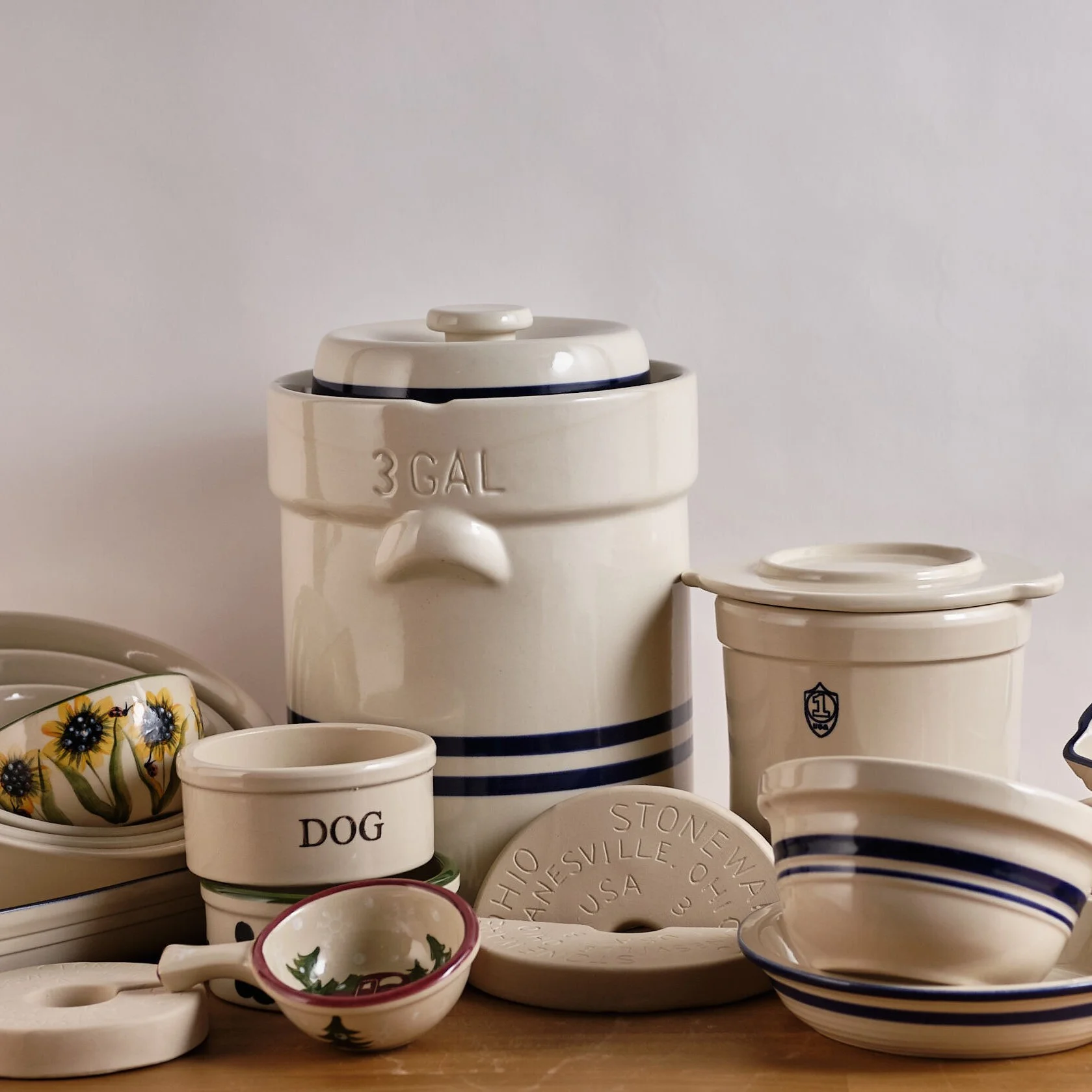 Ohio Stoneware 11600 Crock Cover, White, 1 Gallon