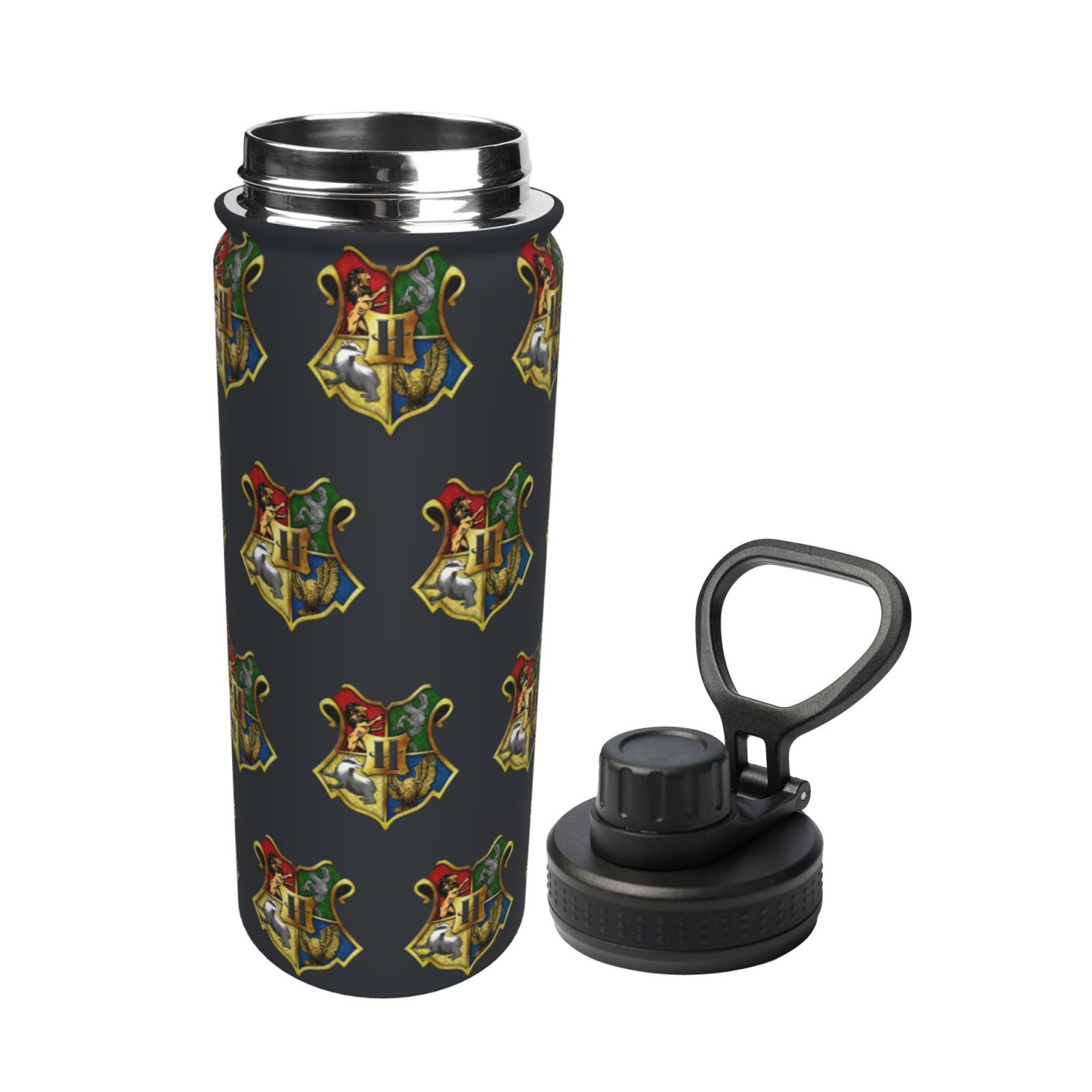 Hogwarts Harry Potter Logo Sports Insulated Water Bottles Kettle Stainless Steel Portable Cup18OZ For Travel Gym School