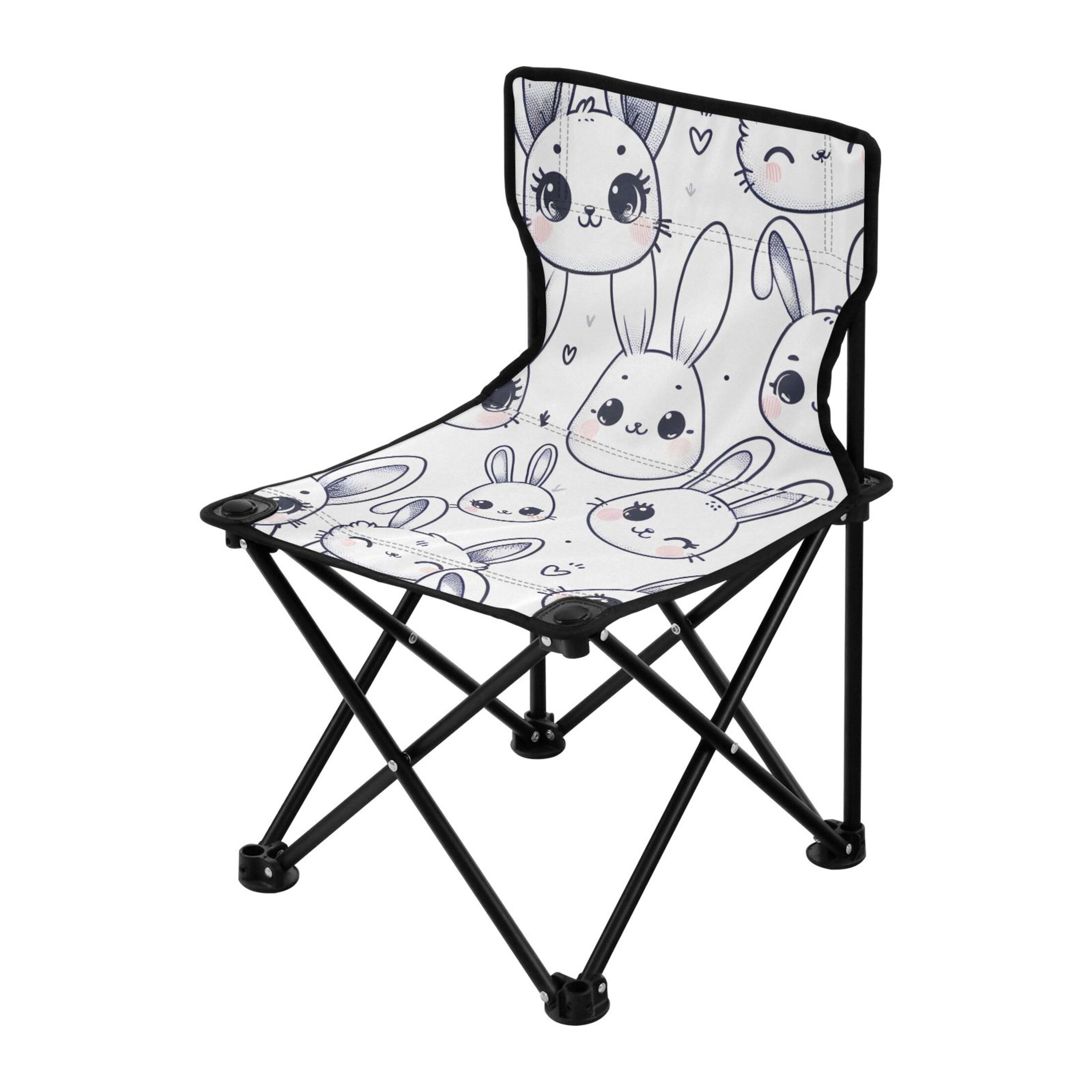 Rabbits Portable Camping Chair Outdoor Folding Beach Chair Fishing Chair Lawn Chair with Carry Bag Support to 220LBS