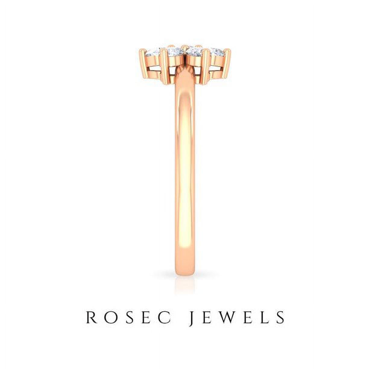 0.50CT Natural Diamond H-I SI1 Round Cut Flower Cluster Ring 14K Rose Gold for Women for Special Occasion