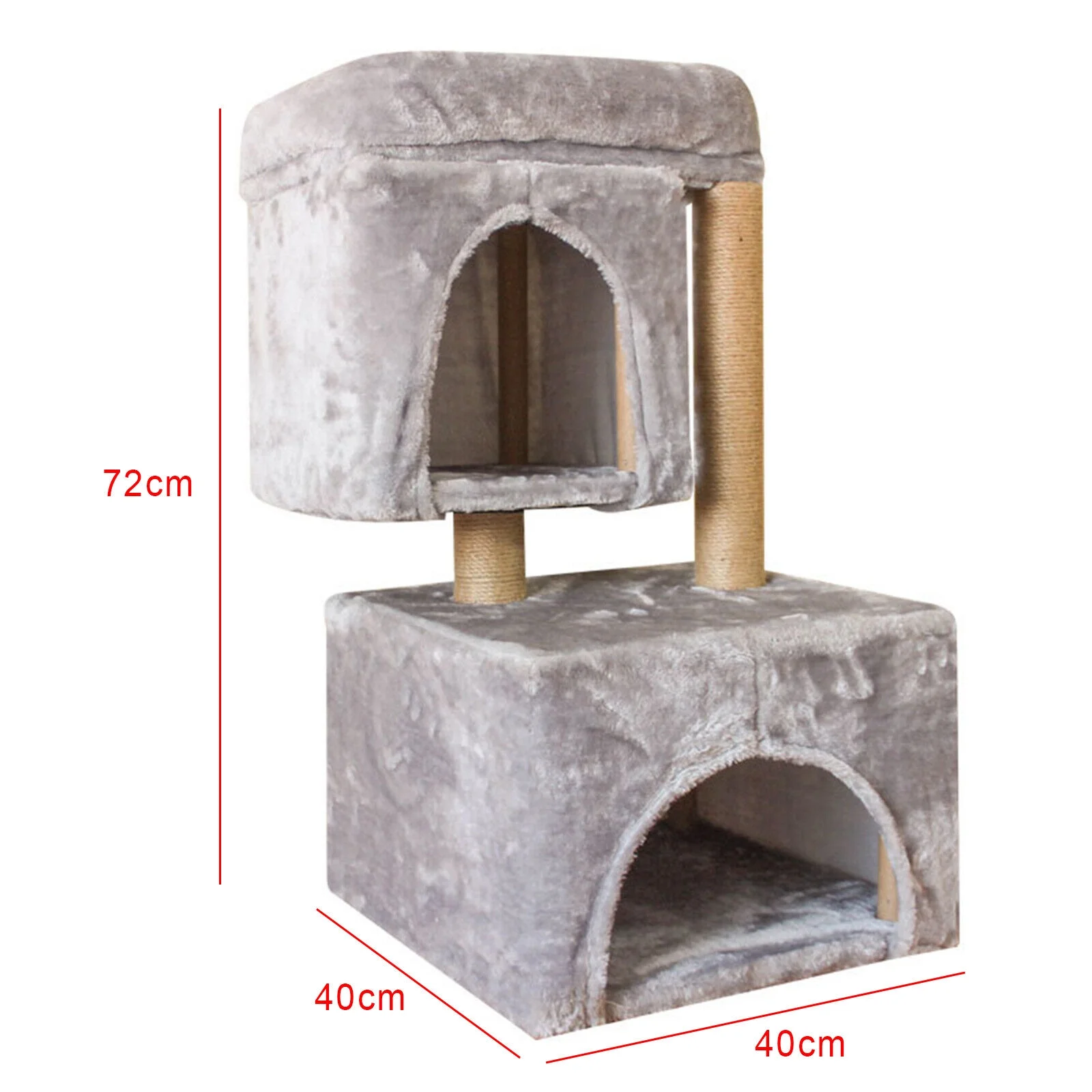 Cat Climbing Frame, Cat Tree Cat Tower Gray for Cat Double Cozy Plush Condos Scratching Post 28.3×15.7×15.7in,Grey