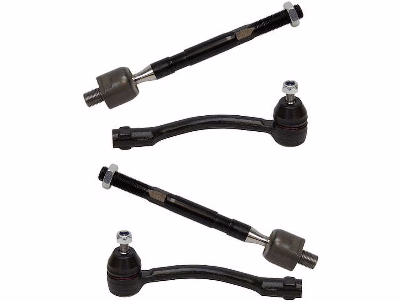 Front Tie Rod End Set 4 Piece - Compatible with 2012 - 2017 Hyundai Accent 2013 2014 2015 2016