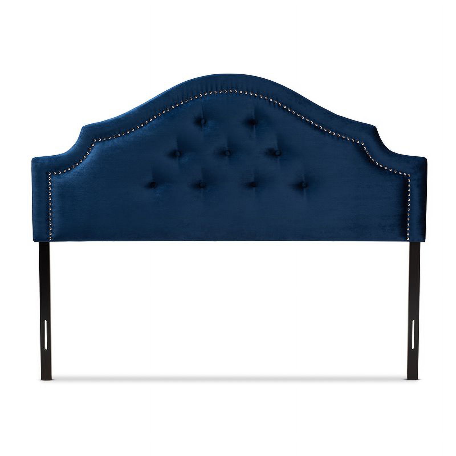 Bowery Hill Modern Velvet Tufted and King Headboard in Royal Blue