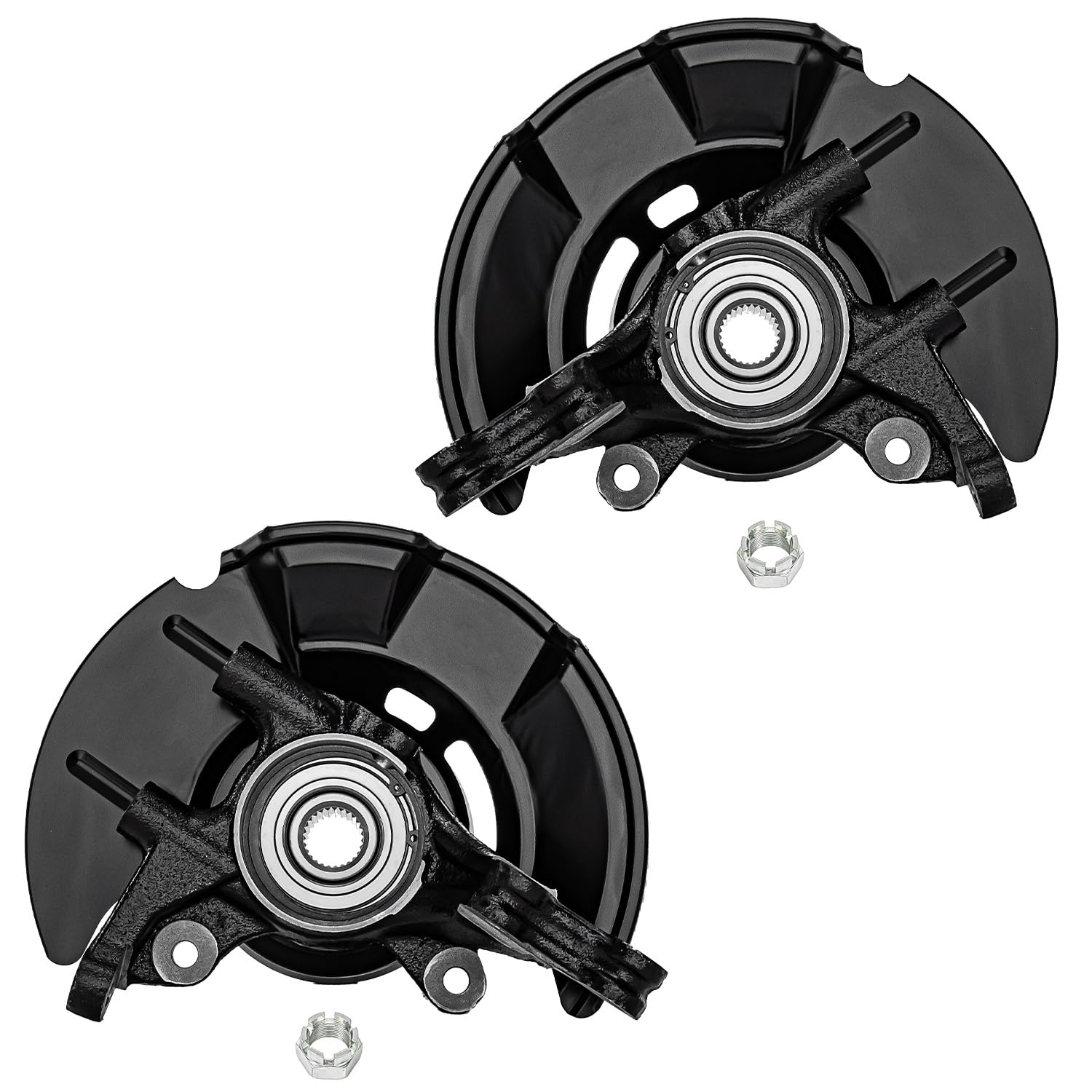 Detroit Axle - Front Steering Knuckles & Press Bearings Replacement for 2007 2008 2009 2010 2011 2012 Hyundai Elantra 4-Wheel ABS - 2pc Set