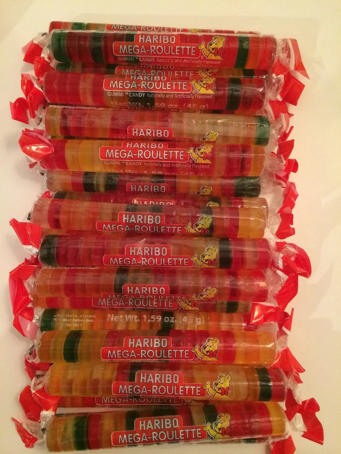 Haribo Gummi Roulettes, Mega-Roulette, 1.59 oz. Roll (Pack of 24)