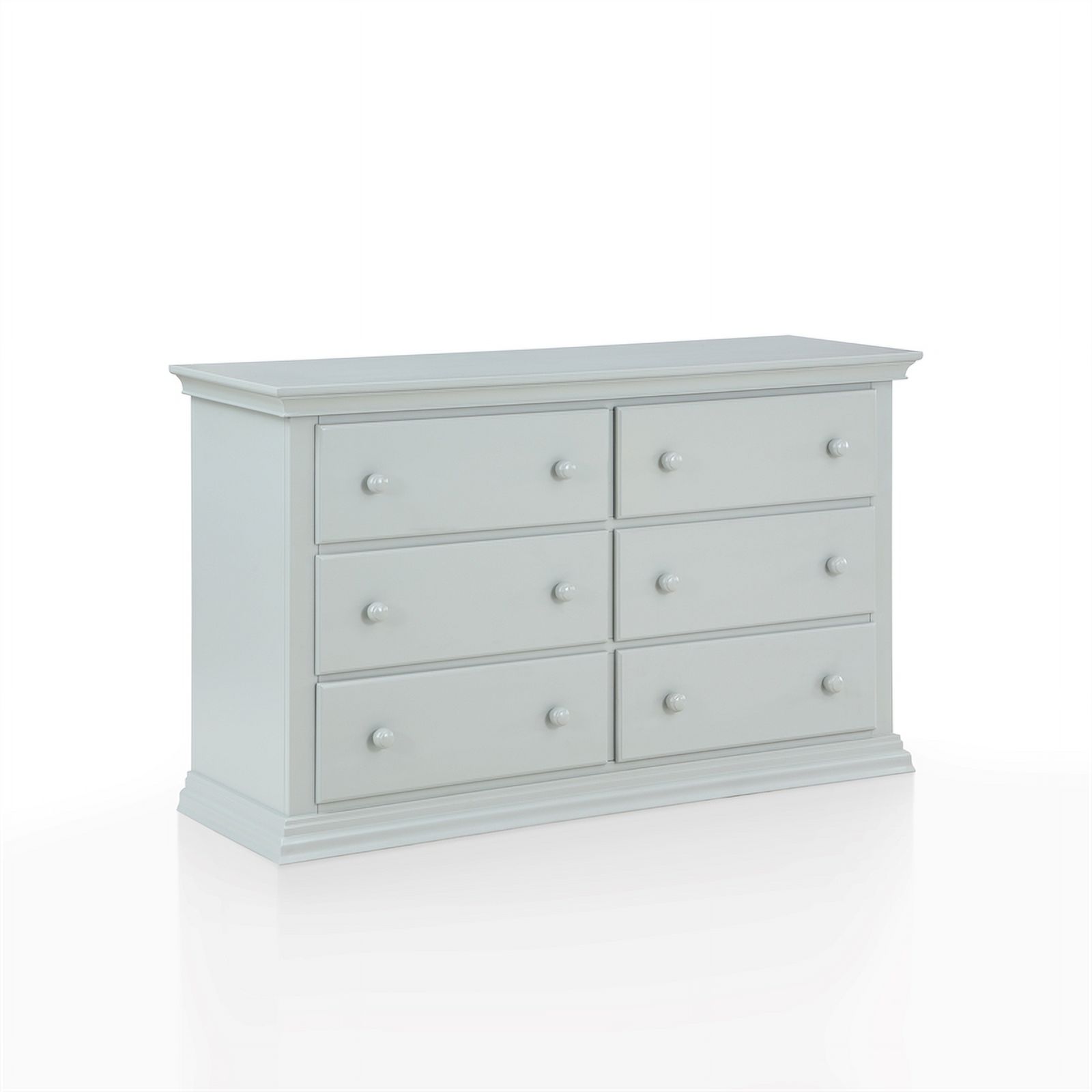 Suite Bebe Universal 6-Drawer Traditional Wood Double Dresser in Gray