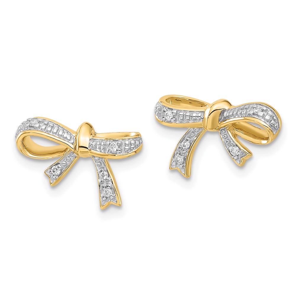 14k Diamond Bow Post Earrings QEM5507-005-YA