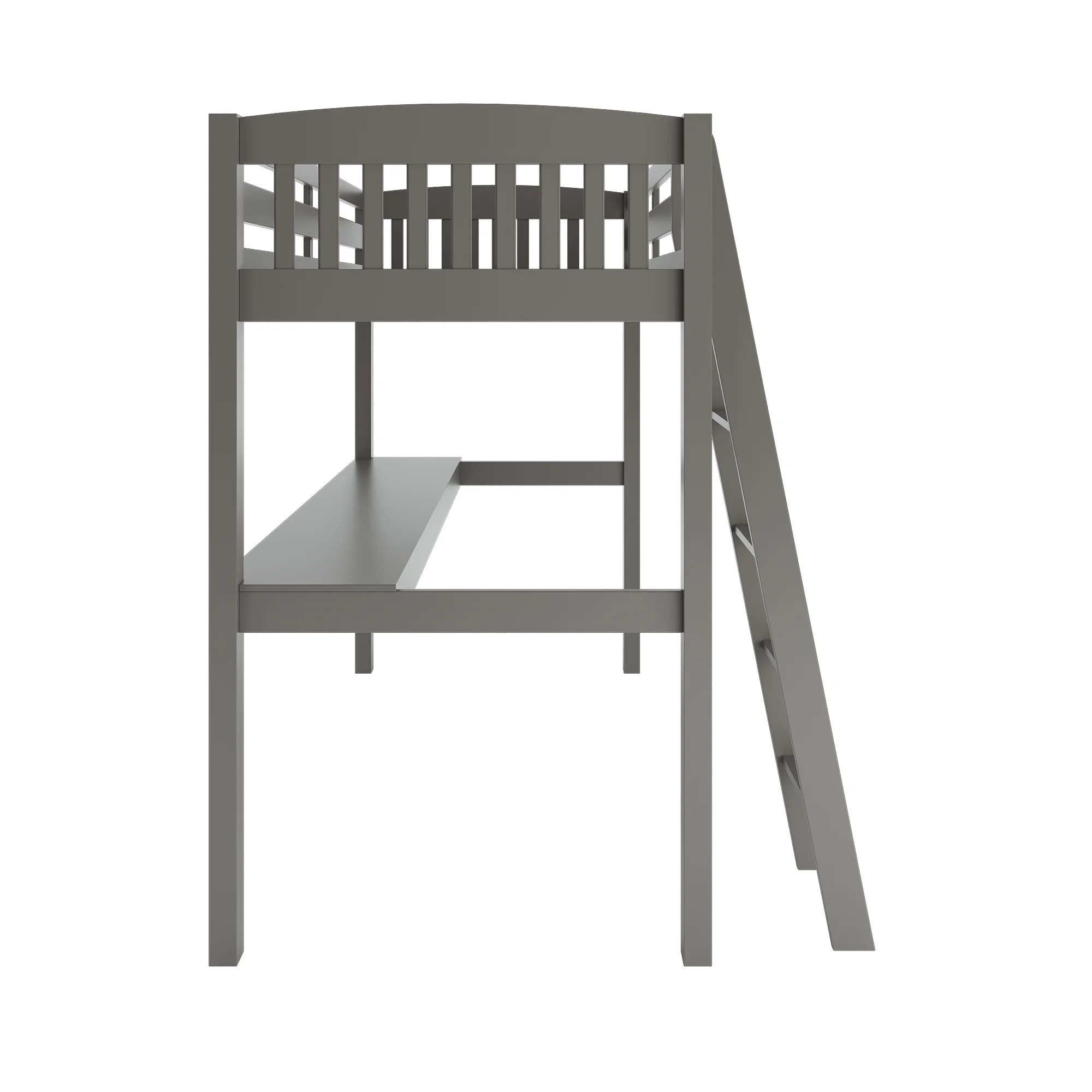 CoSoTower Grey High Loft Bed with Desk and Storage, Space Saver Twin Size Kids Loft Bed with Stairs for Toddlers Assembled in Sturdy Solid Wood, No Box Spring Needed