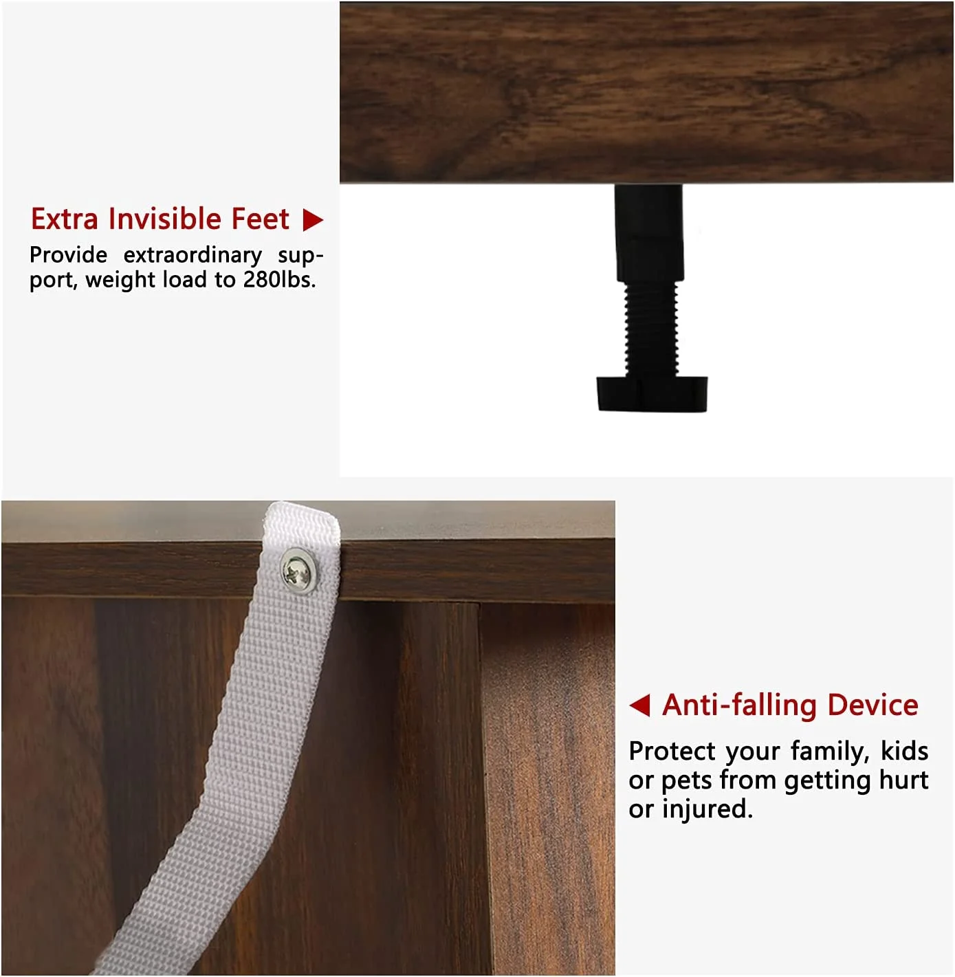 Dresser and Nightstand Sets - 3 Pieces Bedroom Set with 7 Drawer Dresser and 1 Drawer Nightstands, Wood Double Dresser, Brown Wood Grain