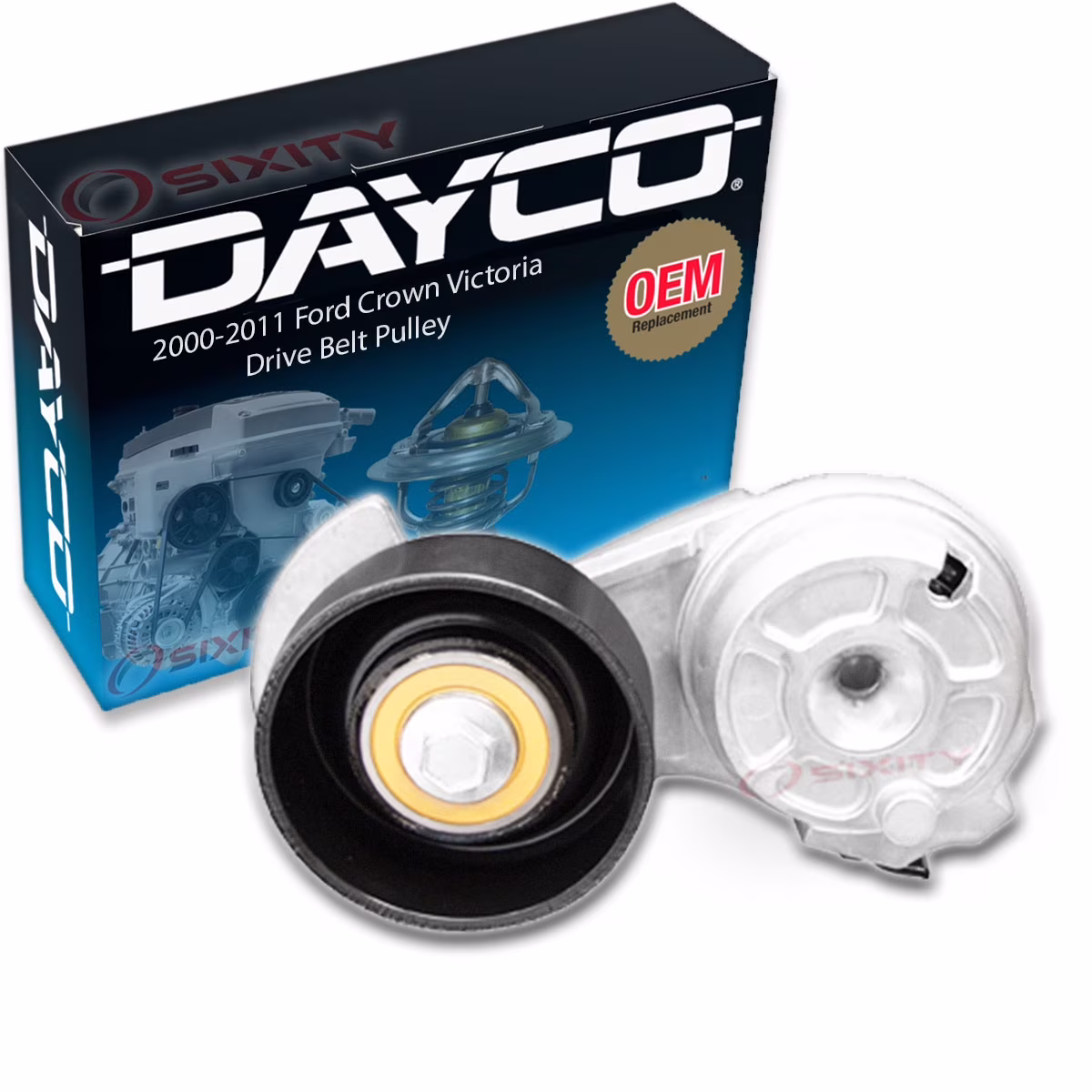 Dayco Drive Belt Tensioner Assembly compatible with Ford Crown Victoria 4.6L V8 2000-2011