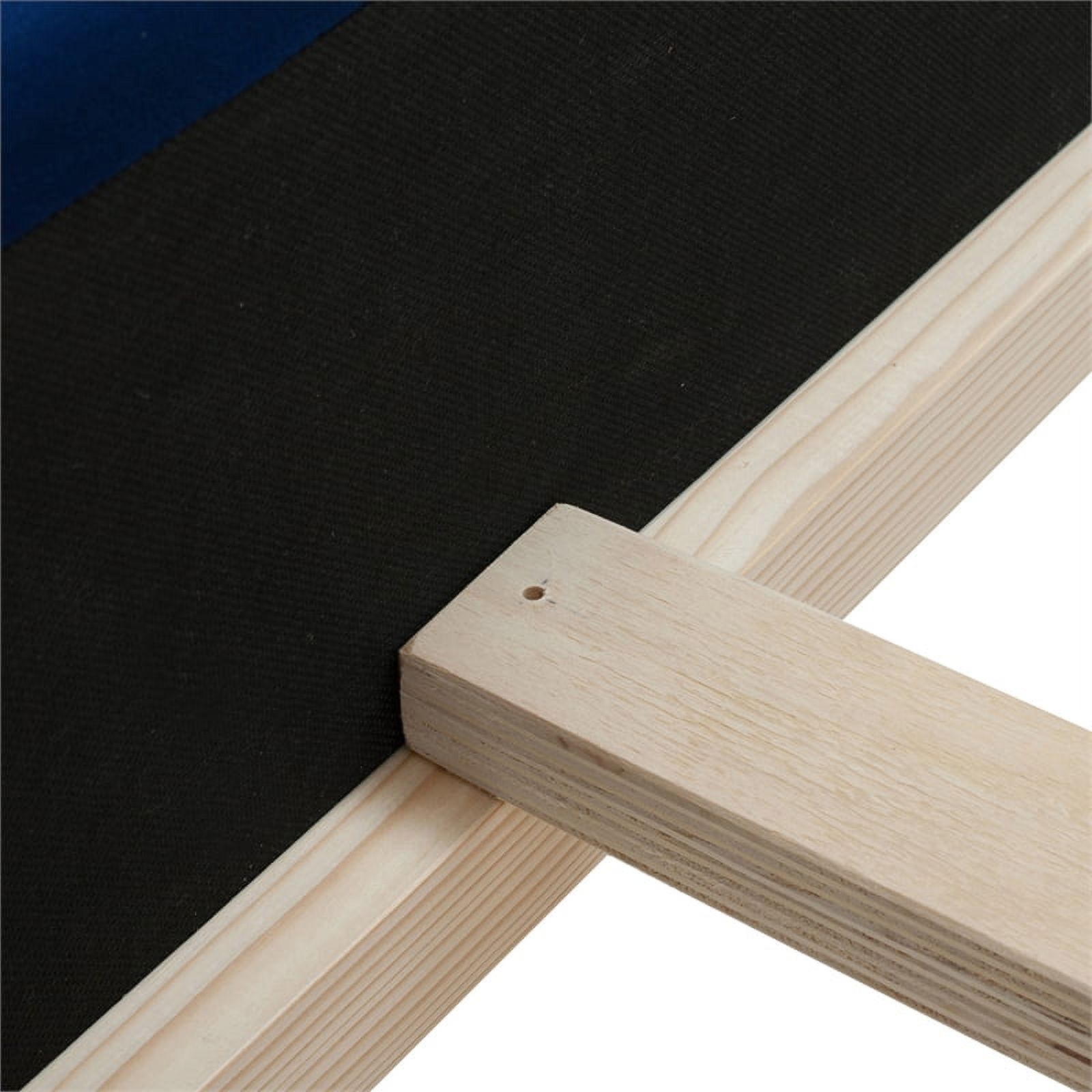 Maklaine Modern Hardwood Tufted Wingback Queen Bed in Navy Blue