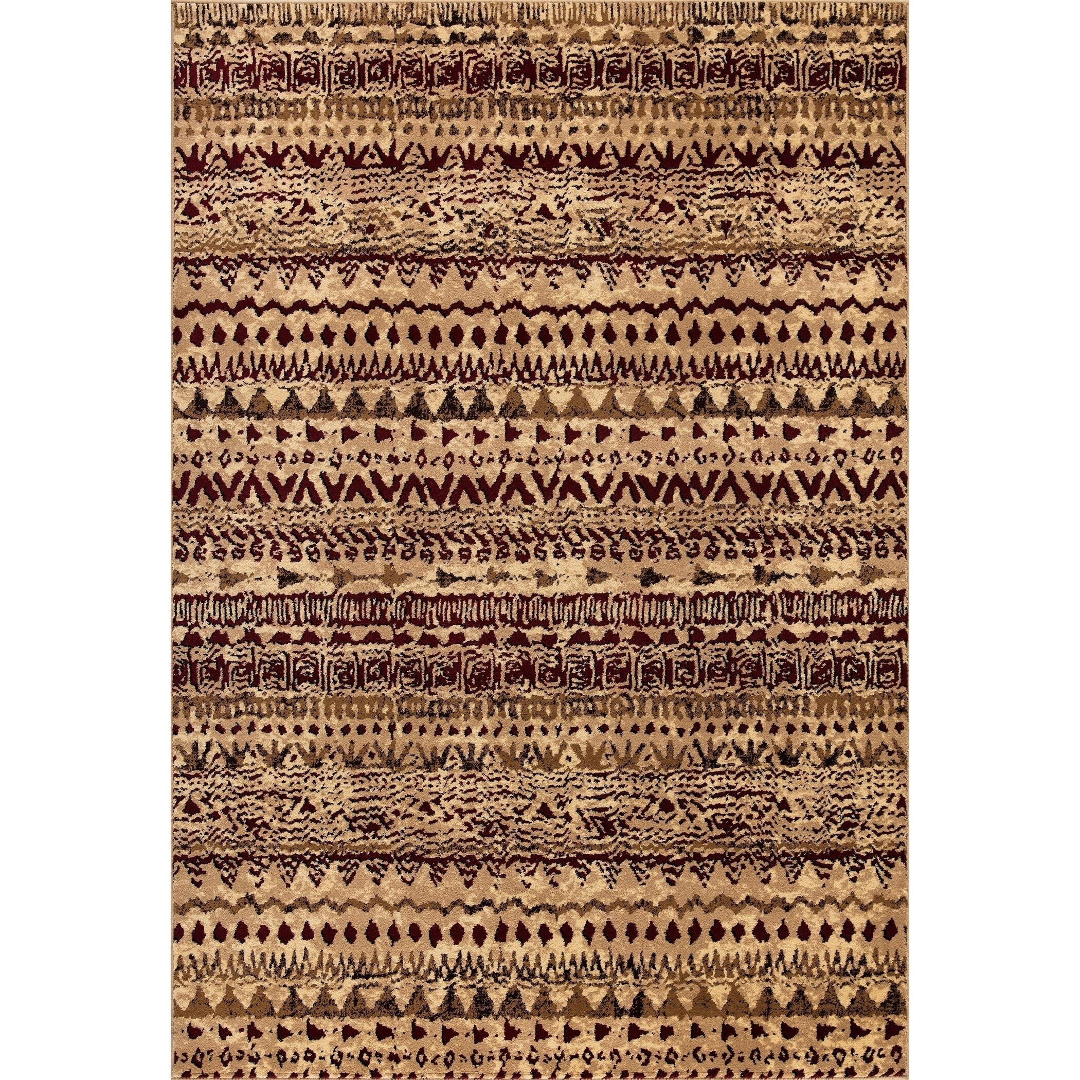 Premier GAD Cottage Collection Noles Red Cream Southwestern/Lodge Area Rug 5'3