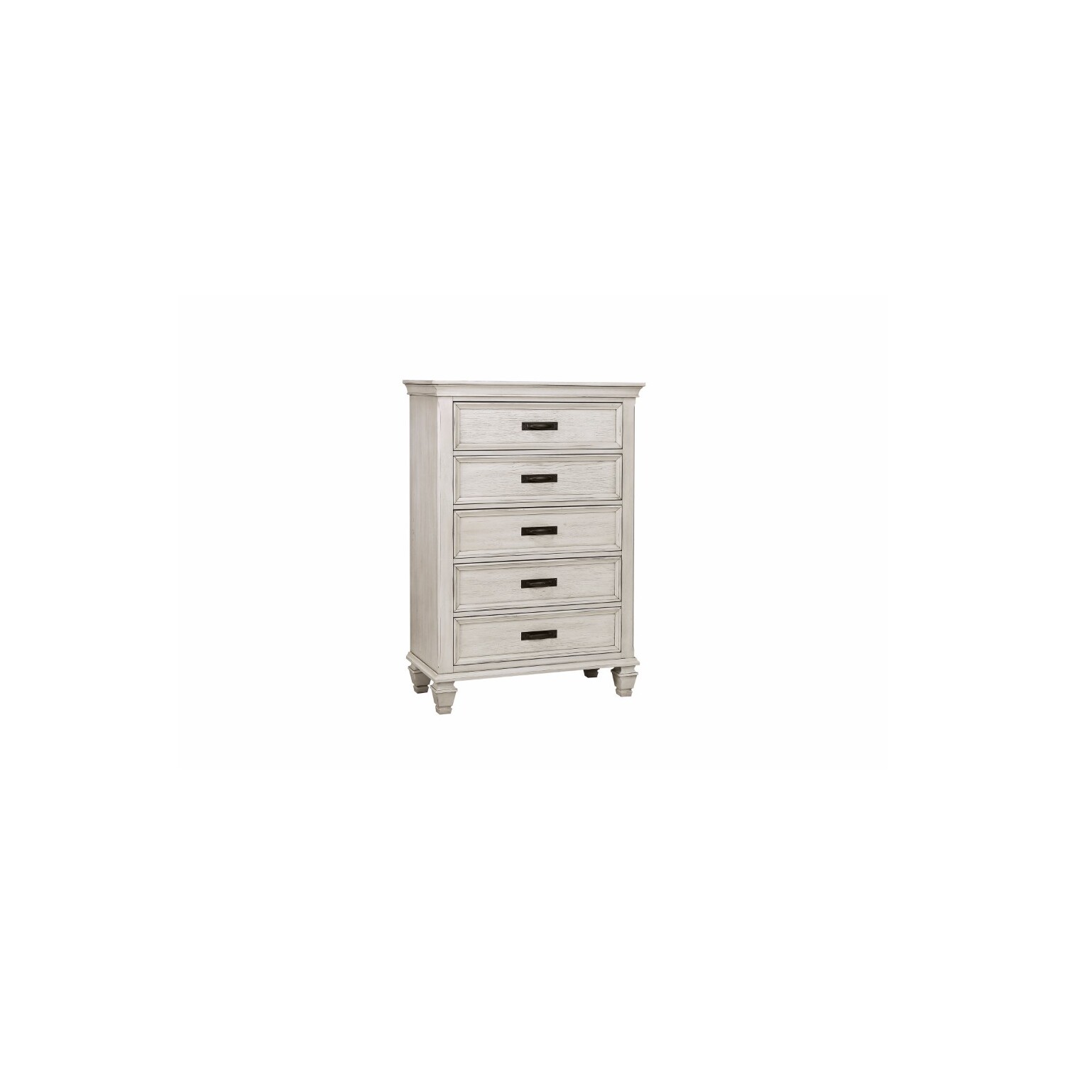 BenJara Wooden 5 Drawer Chest, White