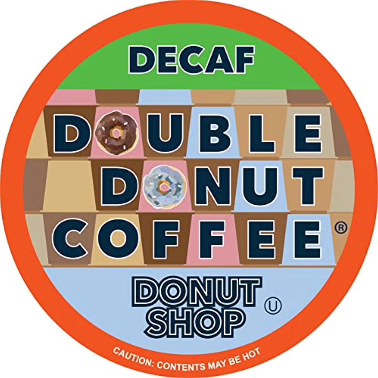 Double Donut Coffee Shop Decaf Coffee Pods Medium Roast Coffee, Decaffeinated Single-Serve Pods For Keurig K Cup Brewer Machines, 24 Pack