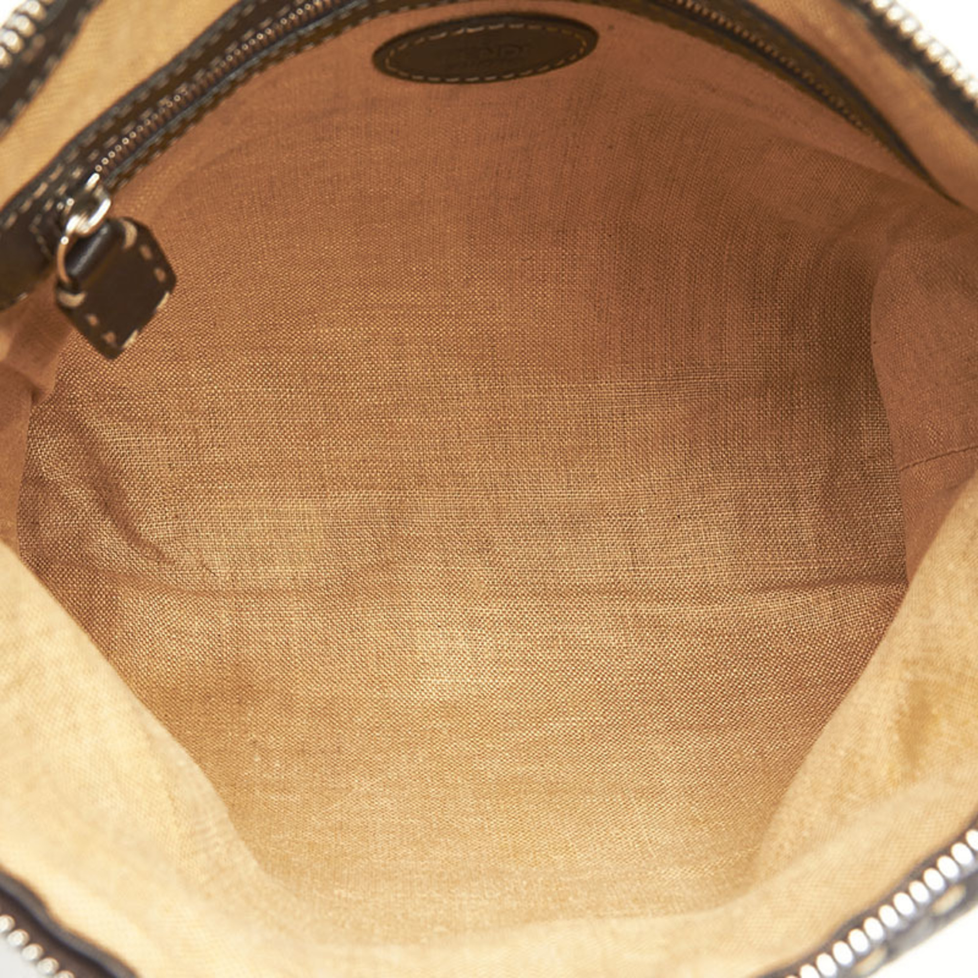 Pre-Owned Fendi Selleria shoulder bag 8BT092 brown leather ladies FENDI (Good)