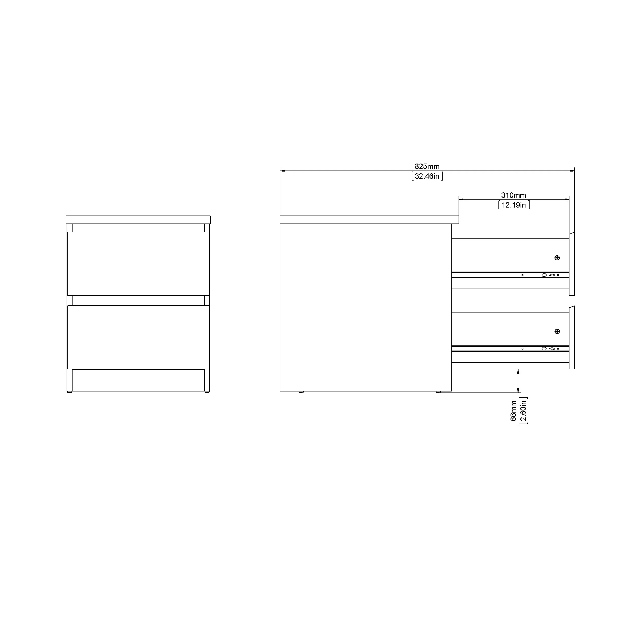 Scottsdale 2 Drawer Nightstand, Truffle Oak
