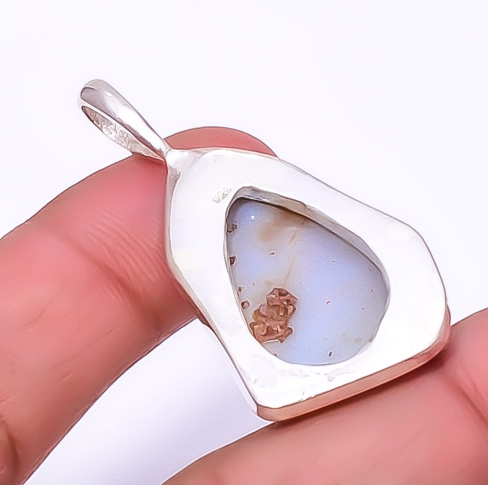 Botswana Agate Handmade 925 Silver Plated Jewelry Pendant 1.72