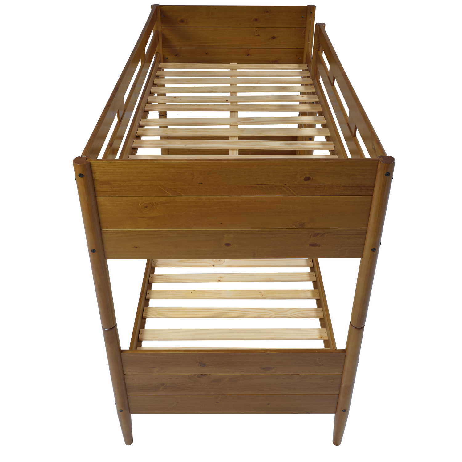 Camaflexi Mid Century Modern Bunk Bed Twin over Twin - Castanho Finish