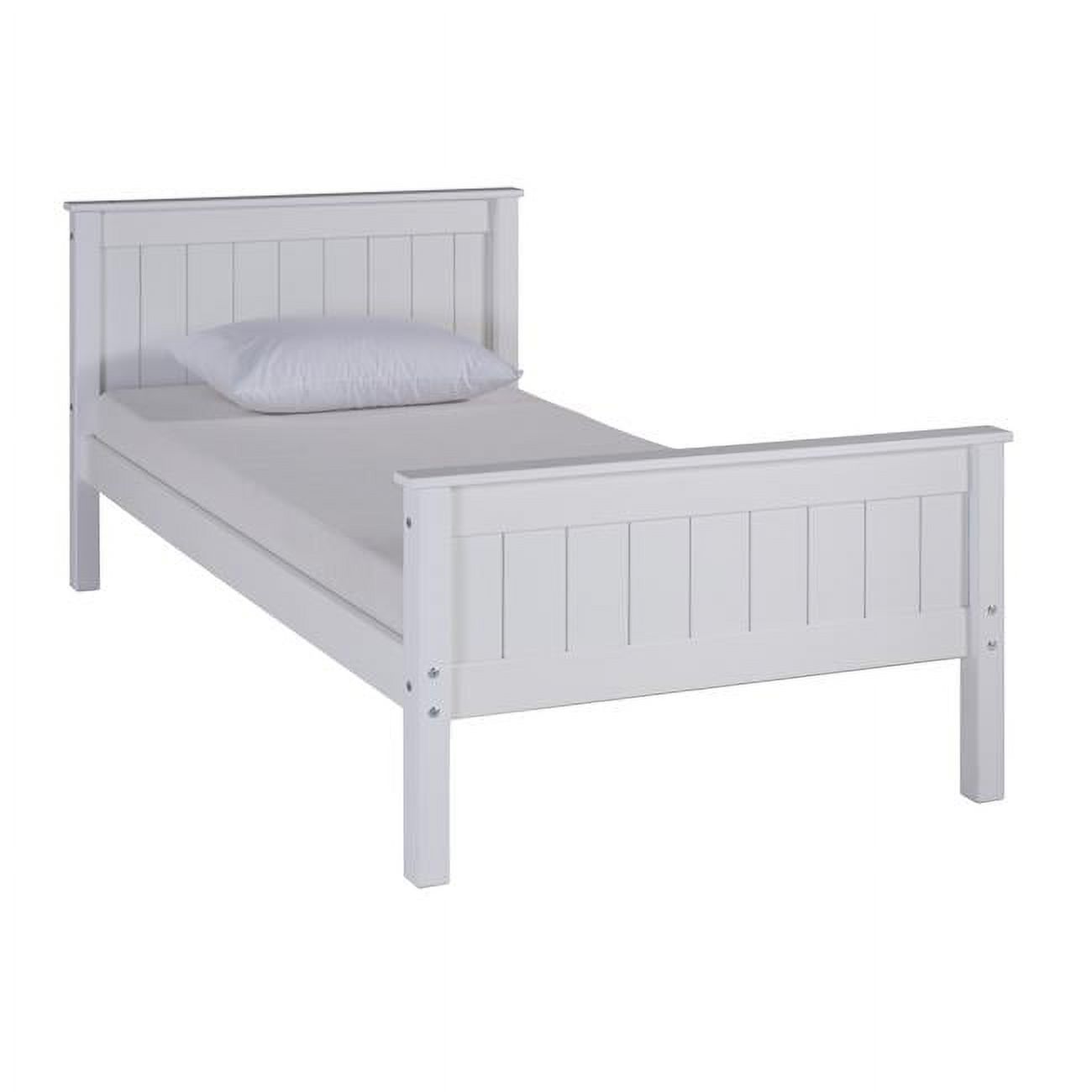 Harmony Twin Size Wood Platform Bed, White