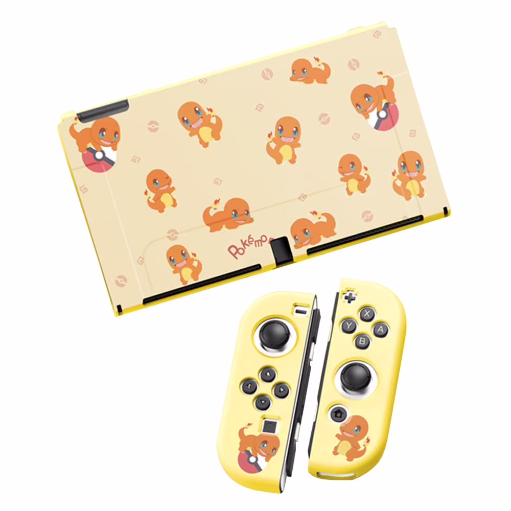 PERFECTSIGHT Protective Case Compatible with Nintendo Switch OLED | Cute Charmander | Anti-Scratch Shockproof Slim Cover Case for NS Console and Joy-Con Controllers, Hard Shell Dockable Case