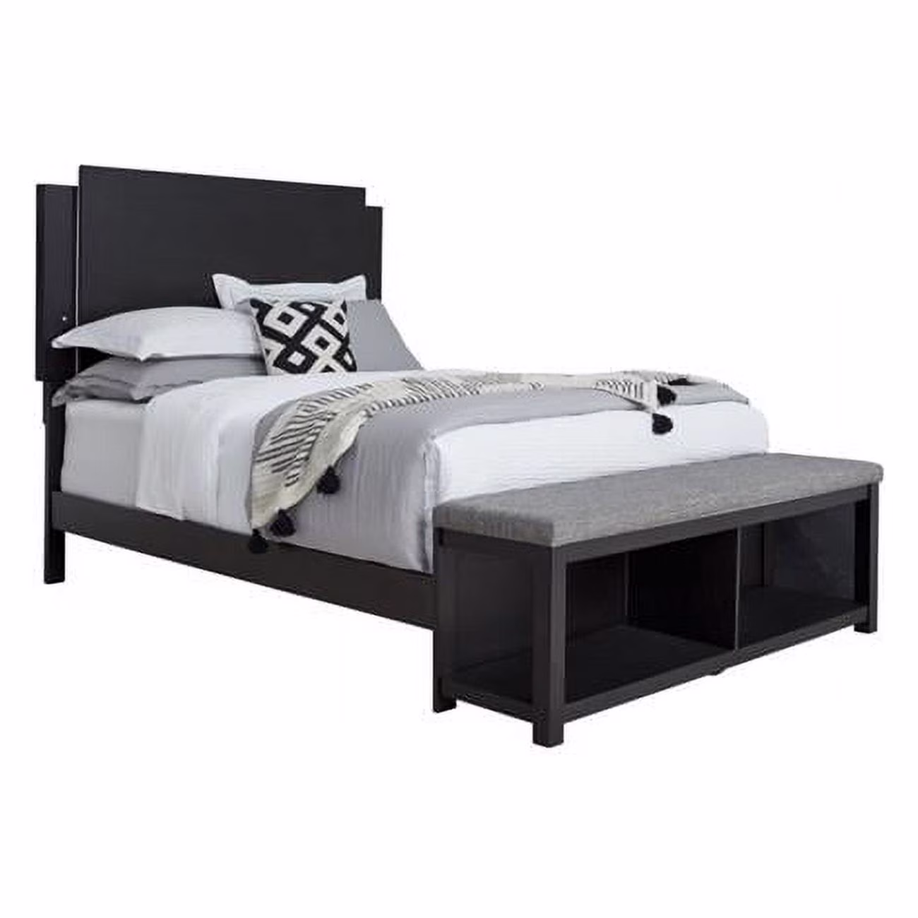 Progressive Furniture Foxfire Wood Queen Complete Bed in Midnight Black