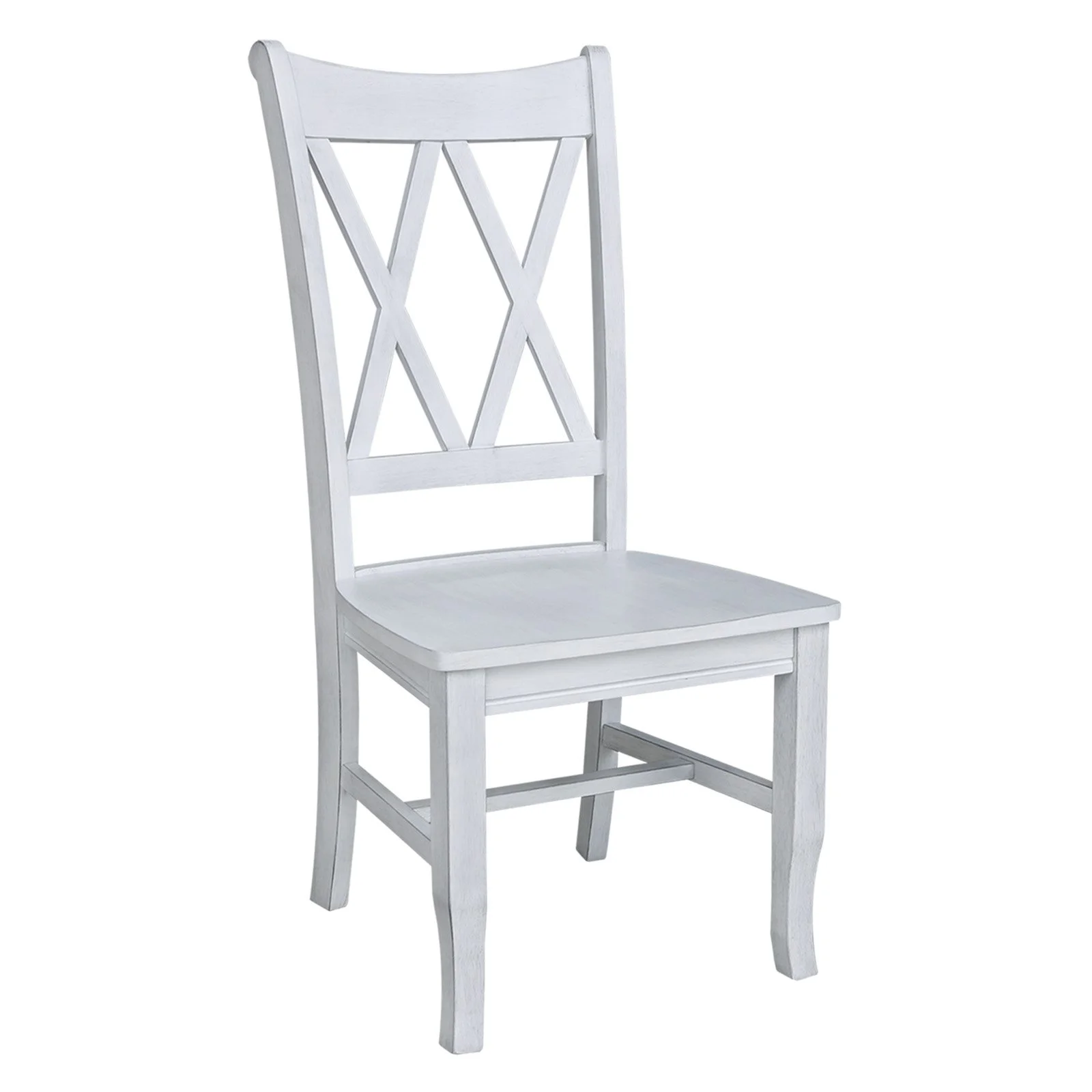 Double XX Solid Wood Chairs in White- Set of 2