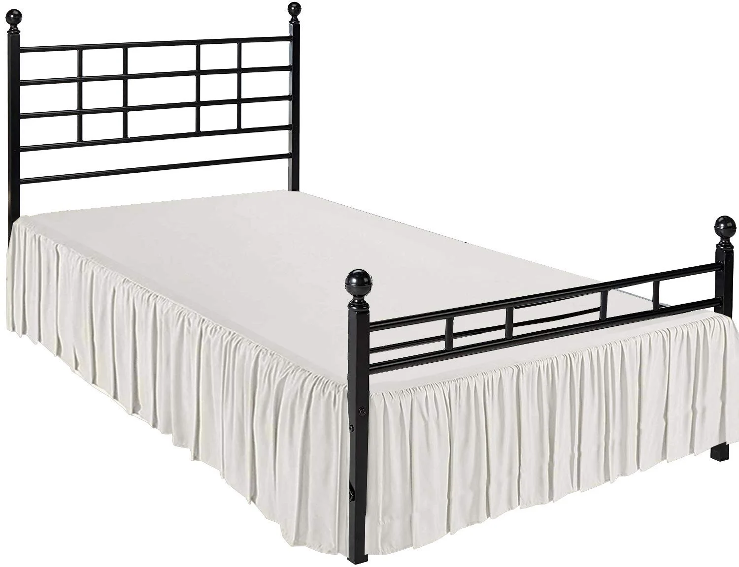 King Size Bed Skirt with Split Corners - 16 Inch Drop Smooth & Soft Ruffle Bed Frame Cover (King 78 x 80) Wrinkle & Fade Resistant, 100% Brushed Microfiber - Ivory Solid.