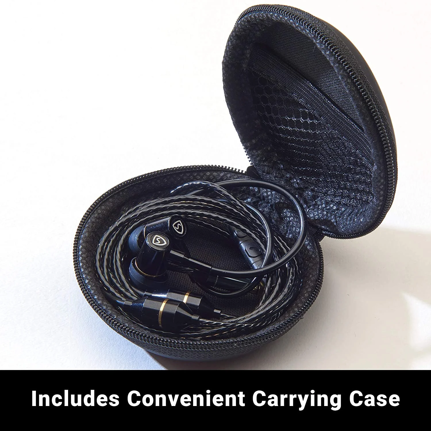 SYB Air Tube Stereo Anti-Radiation Headset, EMF Protection (Black, In-Ear)