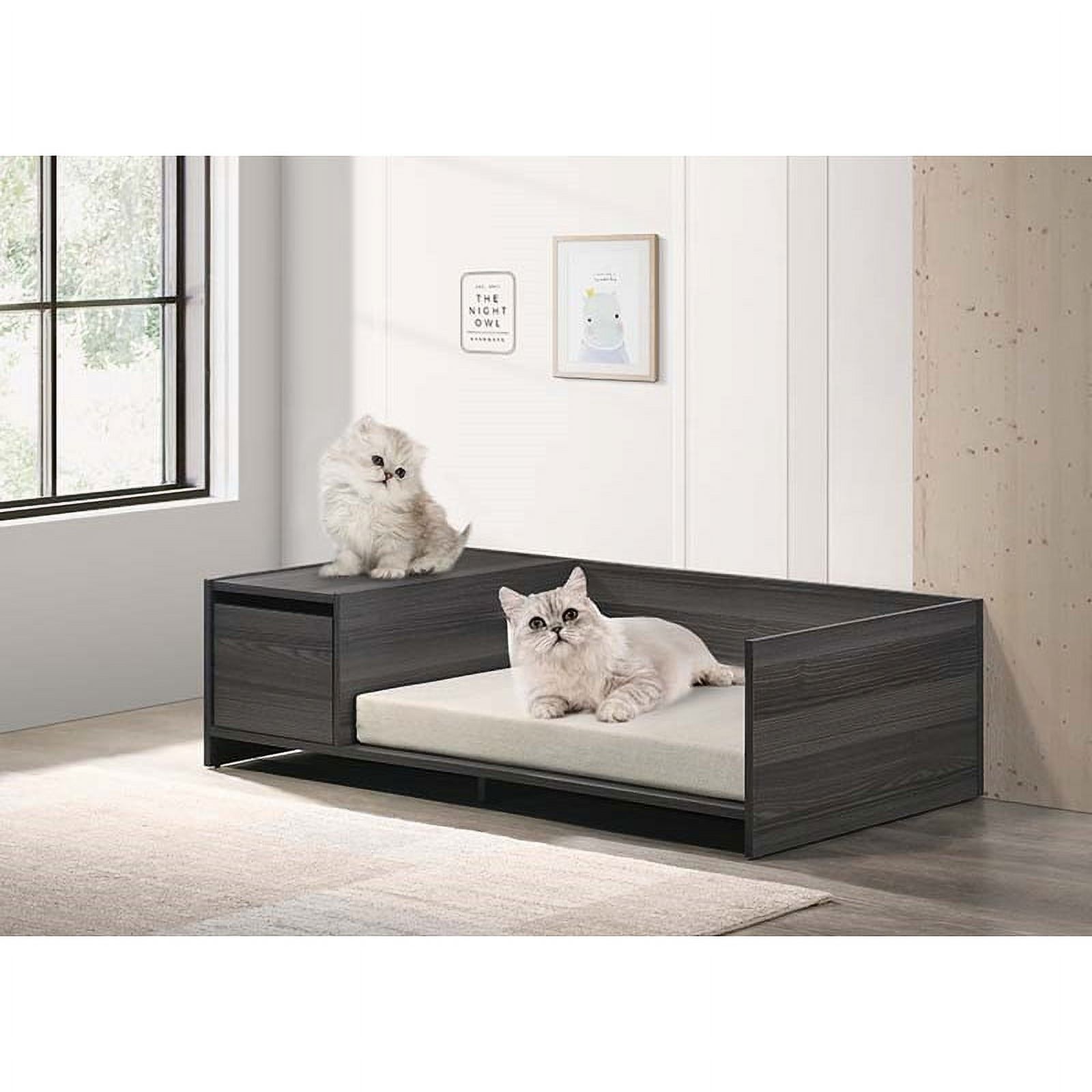 Progressive Furniture Bruno Pet Bed W/Cushion in Dark Gray/Off White